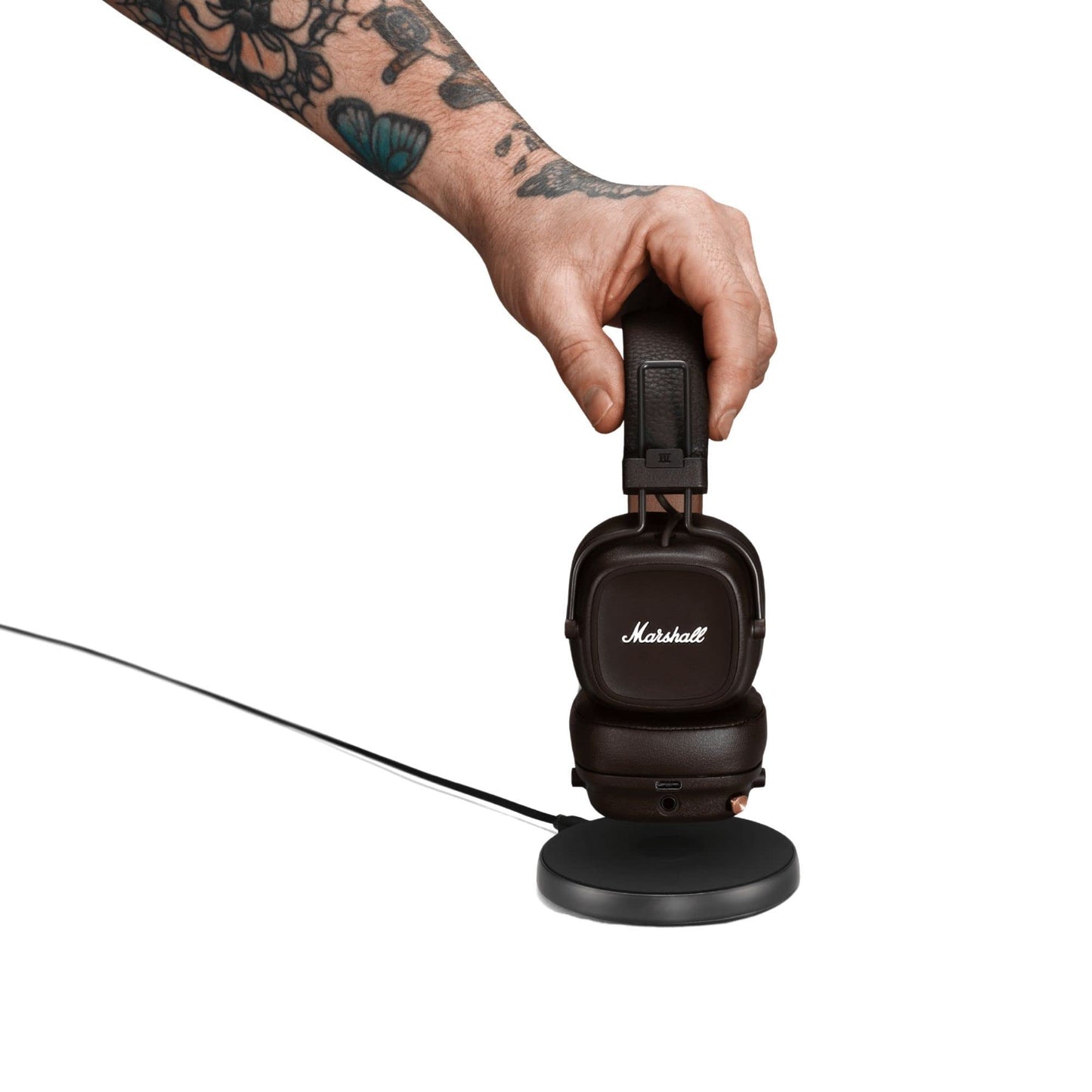 Marshall Major IV On Ear Bluetooth Headphones, Wireless Earphones, Foldable, 80 Hours Wireless playtime- Brown