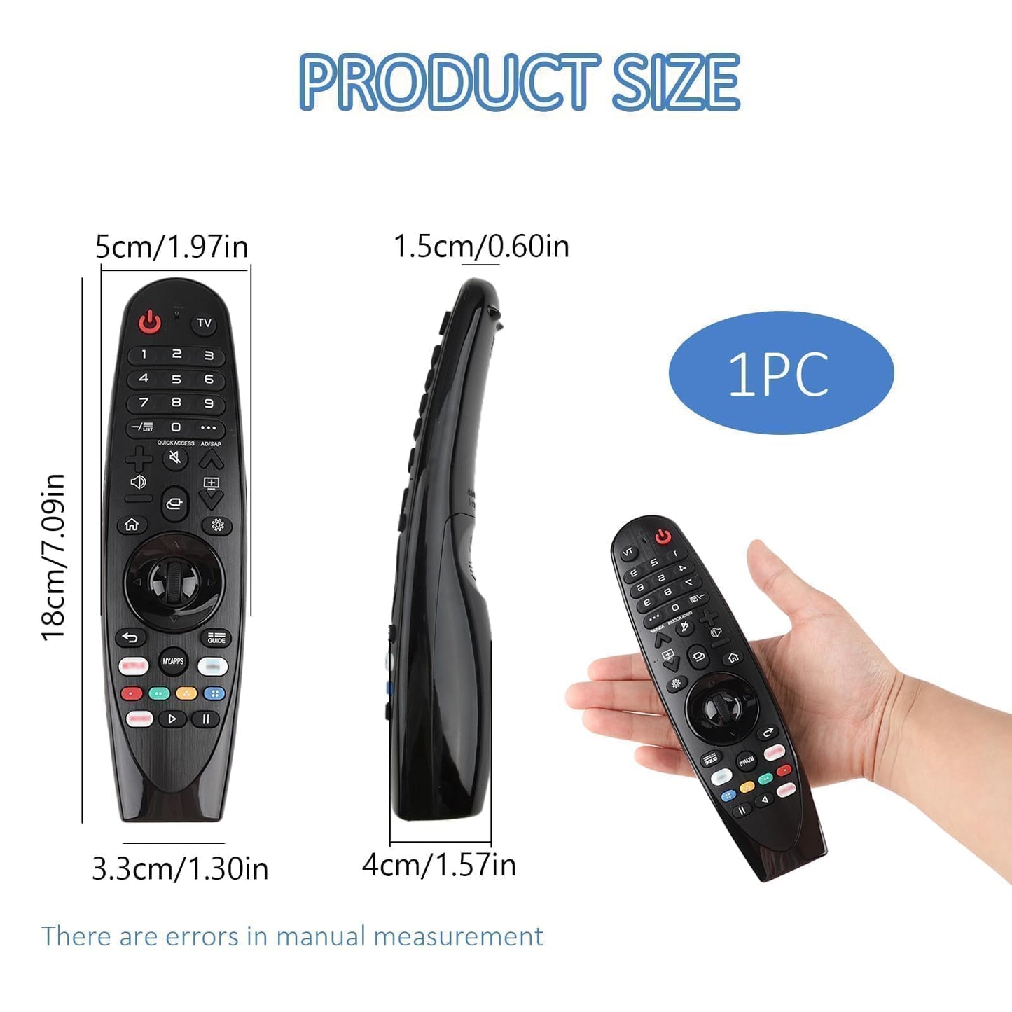 Universal Remote Control for LG Smart TV, AN-MR20GA Remote Control Replacement Fit for All Models of LG TV, HD, LCD, LED, HDTV, UHD, OLED, 3D, 4K AKB75855501/AKB75855502(No Voice/Pointer Functions)