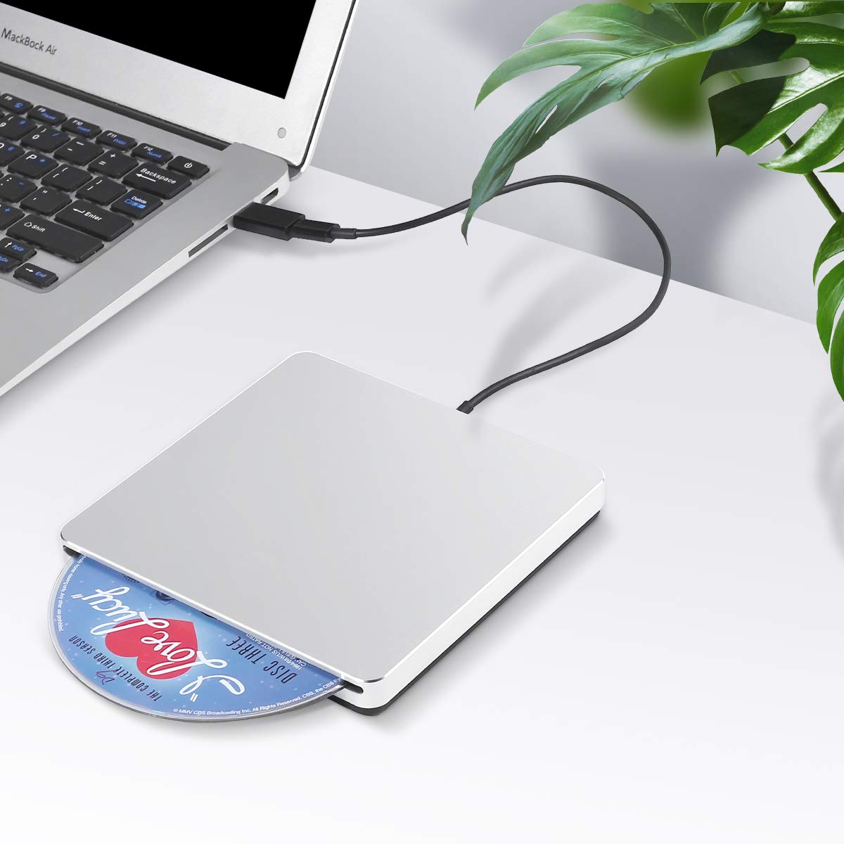 External CD DVD Drive, USB C USB 3.0 Slim CD/DVD +/-RW Drive Reader Slot in CD ROM Burner Writer, External Disc Drives DVD Player for Laptop PC MacBook Windows 11 10 Mac OS with Carrying Case