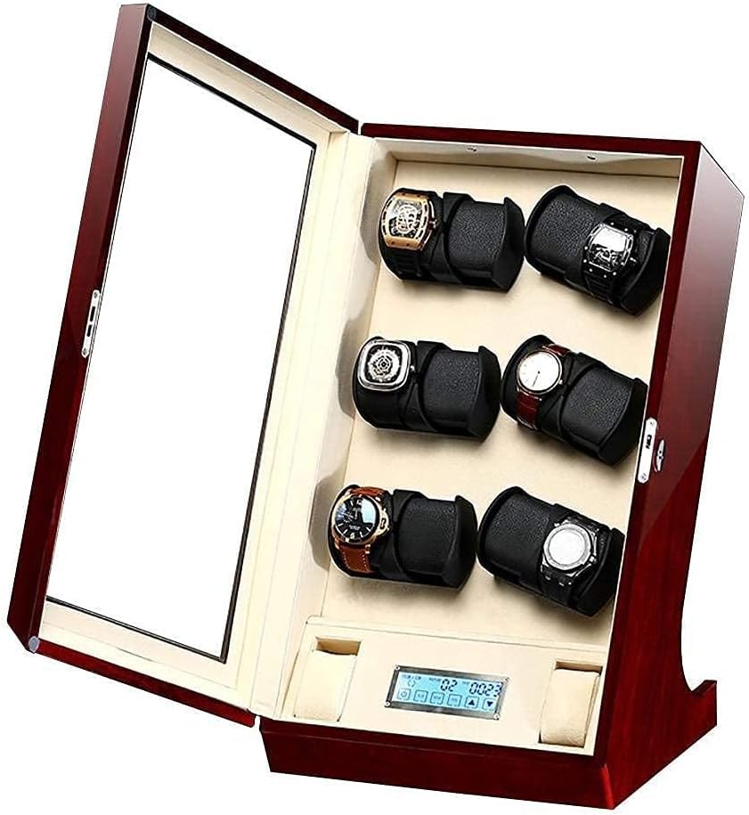 NOALED Wooden Watches Automatic Watch Winder 12+2 Storage Box with LCD Touch Screen Watches Automatic Watch Winder Single