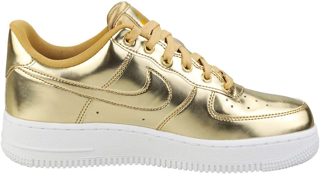 NIKE Women Women Sports Shoes AIR Force 1 SP Metallic GO Gold 7 UK