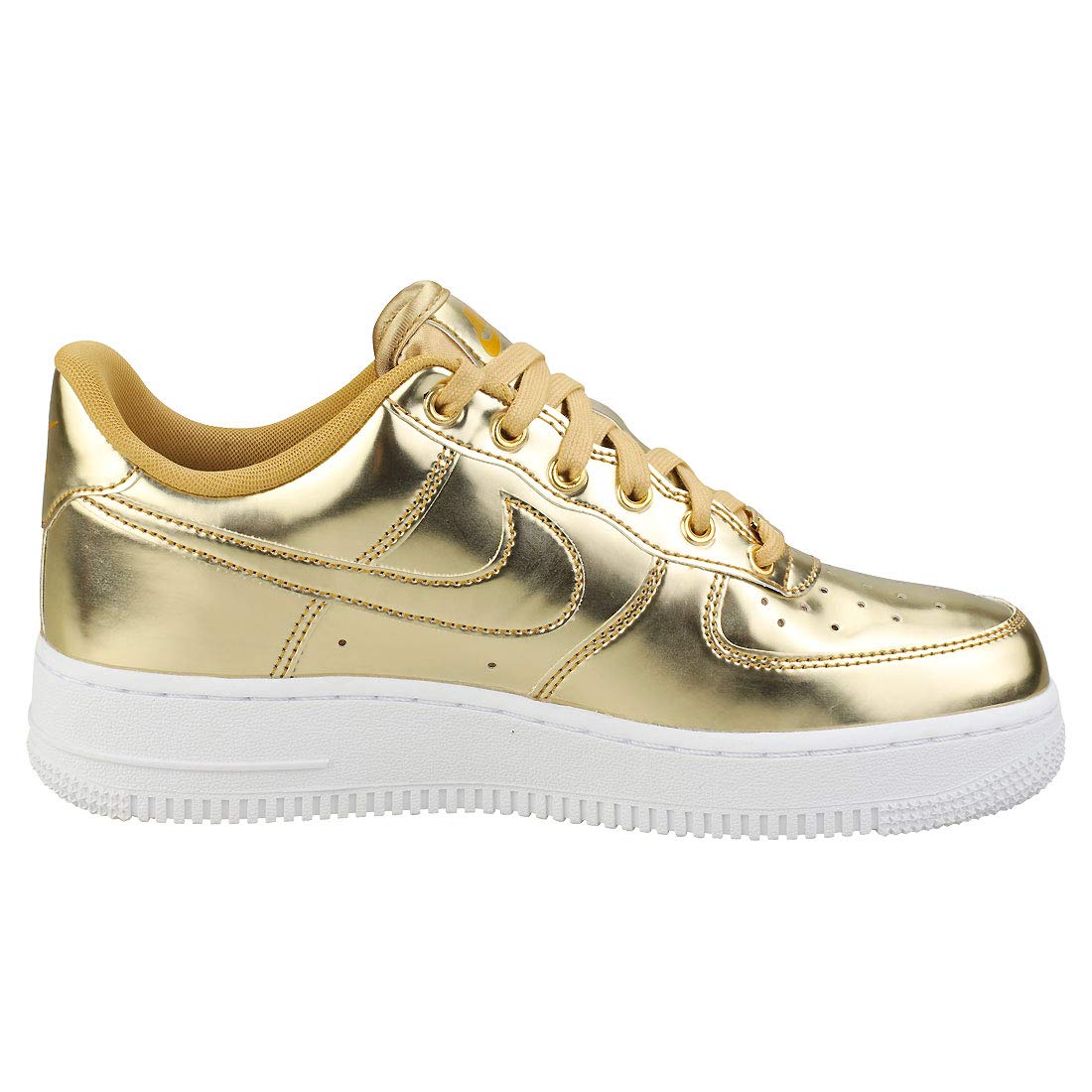 NIKE Women Women Sports Shoes AIR Force 1 SP Metallic GO Gold 7 UK