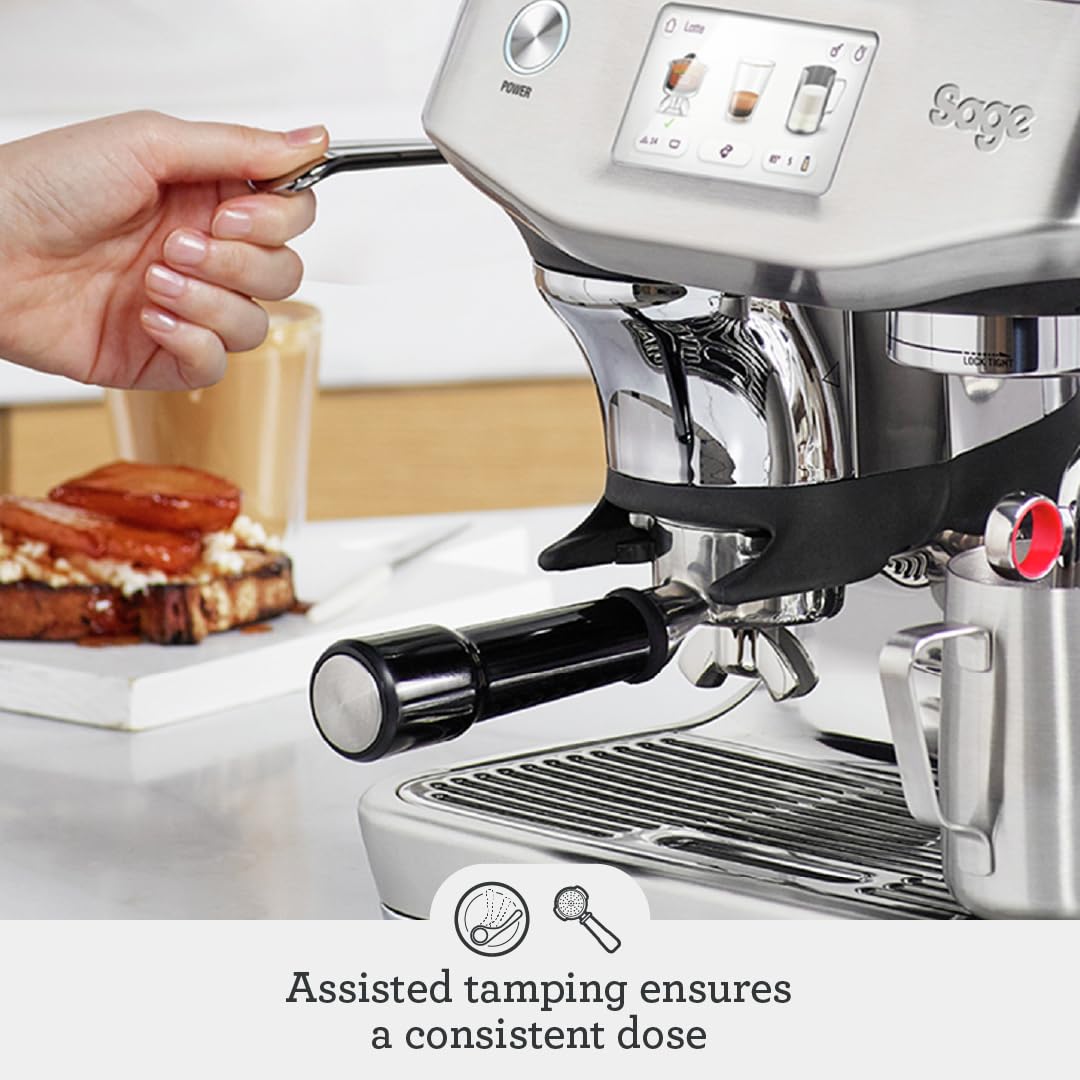 Sage - The Barista Touch Impress - Bean to Cup Coffee Machine with Grinder and Milk Frother, Sea Salt