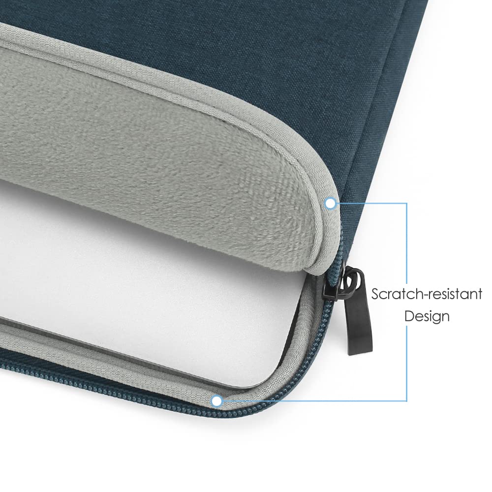 ProElife 13-Inch Laptop Sleeve Case for 2025-2022 MacBook Air 13.6 inch with Apple M4 M3 M2 Chip & MacBook Pro 13.3 inch M2 Accessory Traveling Carrying Canvas Bag Cover Simple Case (Navy Blue)