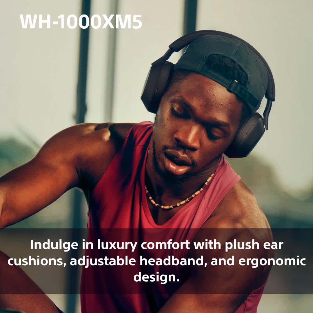 Sony WH-1000XM5 Noise Cancelling Wireless Over-Ear Headphones, Bluetooth, Clear Call Quality, Hi-Res, Up to 30hr Battery Life, Quick Charge, Alexa & Google Assistant, iOS & Android - Midnight Blue