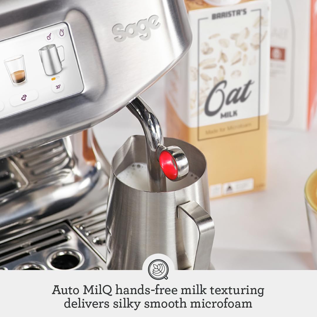 Sage - The Barista Touch Impress - Bean to Cup Coffee Machine with Grinder and Milk Frother, Sea Salt
