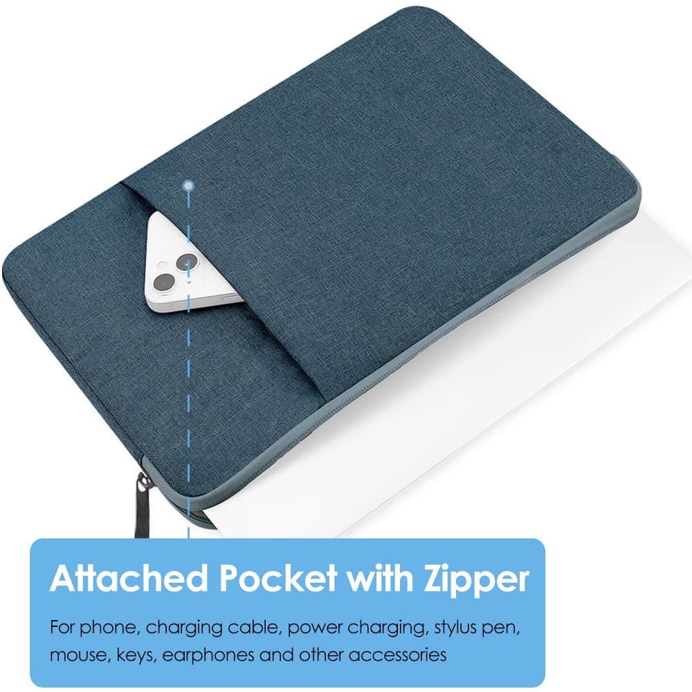 ProElife 13-Inch Laptop Sleeve Case for 2025-2022 MacBook Air 13.6 inch with Apple M4 M3 M2 Chip & MacBook Pro 13.3 inch M2 Accessory Traveling Carrying Canvas Bag Cover Simple Case (Navy Blue)