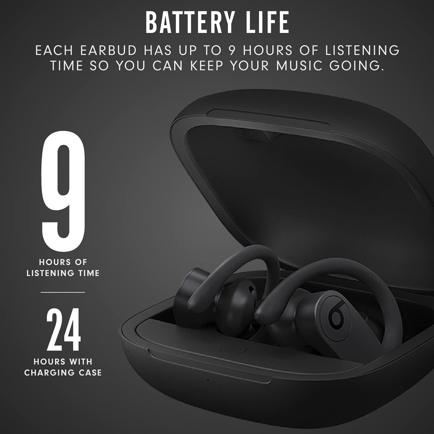 Beats Powerbeats Pro Wireless Earphones - Apple H1 Headphone Chip, Class 1 Bluetooth, 9 Hours Of Listening Time, Sweat Resistant Earbuds, Built-in Microphone - Black