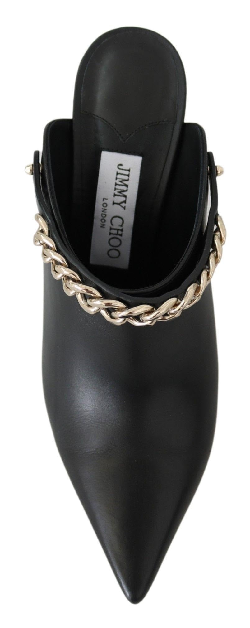 JIMMY CHOO Black Calf Leather Lexx Pumps Shoes, Black, 6 UK