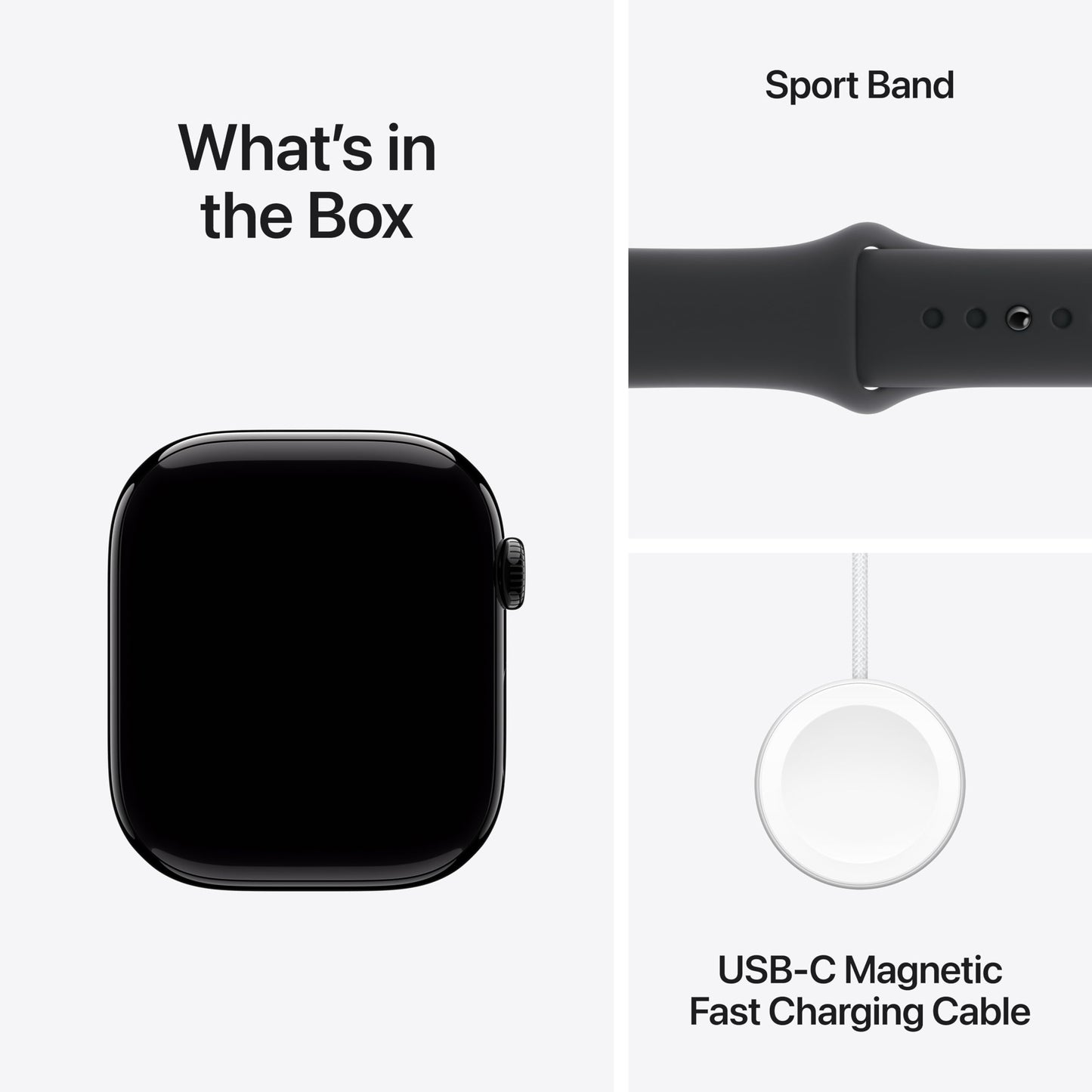 Apple Watch Series 10 GPS 46 mm Smartwatch with Jet Black Aluminium Case with Black Sport Band - S/M. Fitness Tracker, ECG App, Always-On Retina Display, Water Resistant