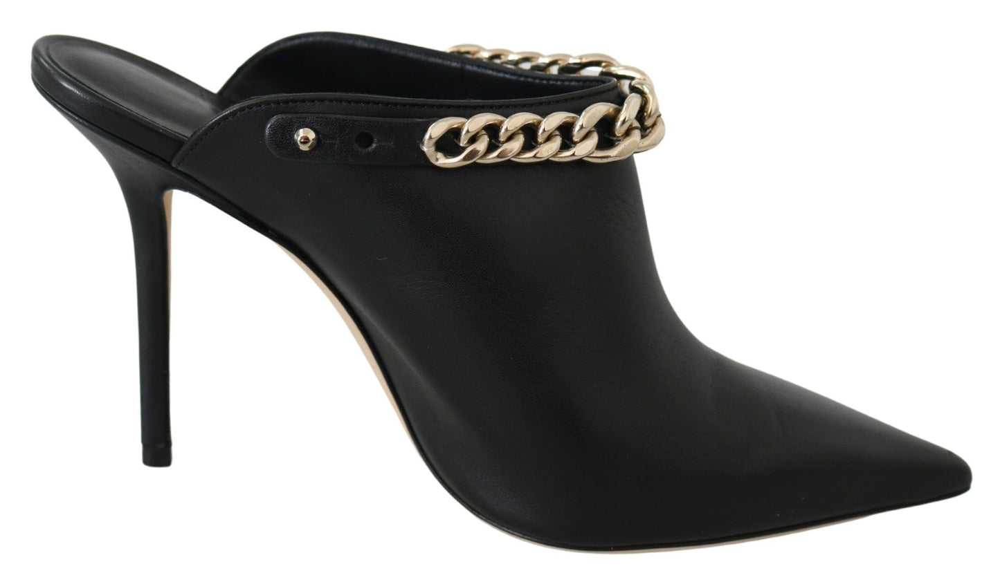 JIMMY CHOO Black Calf Leather Lexx Pumps Shoes, Black, 6 UK