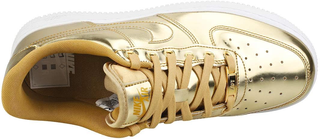NIKE Women Women Sports Shoes AIR Force 1 SP Metallic GO Gold 7 UK