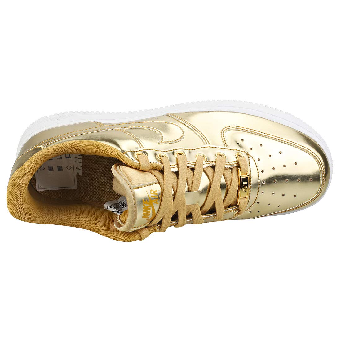 NIKE Women Women Sports Shoes AIR Force 1 SP Metallic GO Gold 7 UK