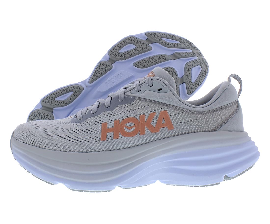 Hoka One Bondi 8 Womens Shoes, Harbor Mist/Lunar Rock, 7 UK (1127952HMLR)