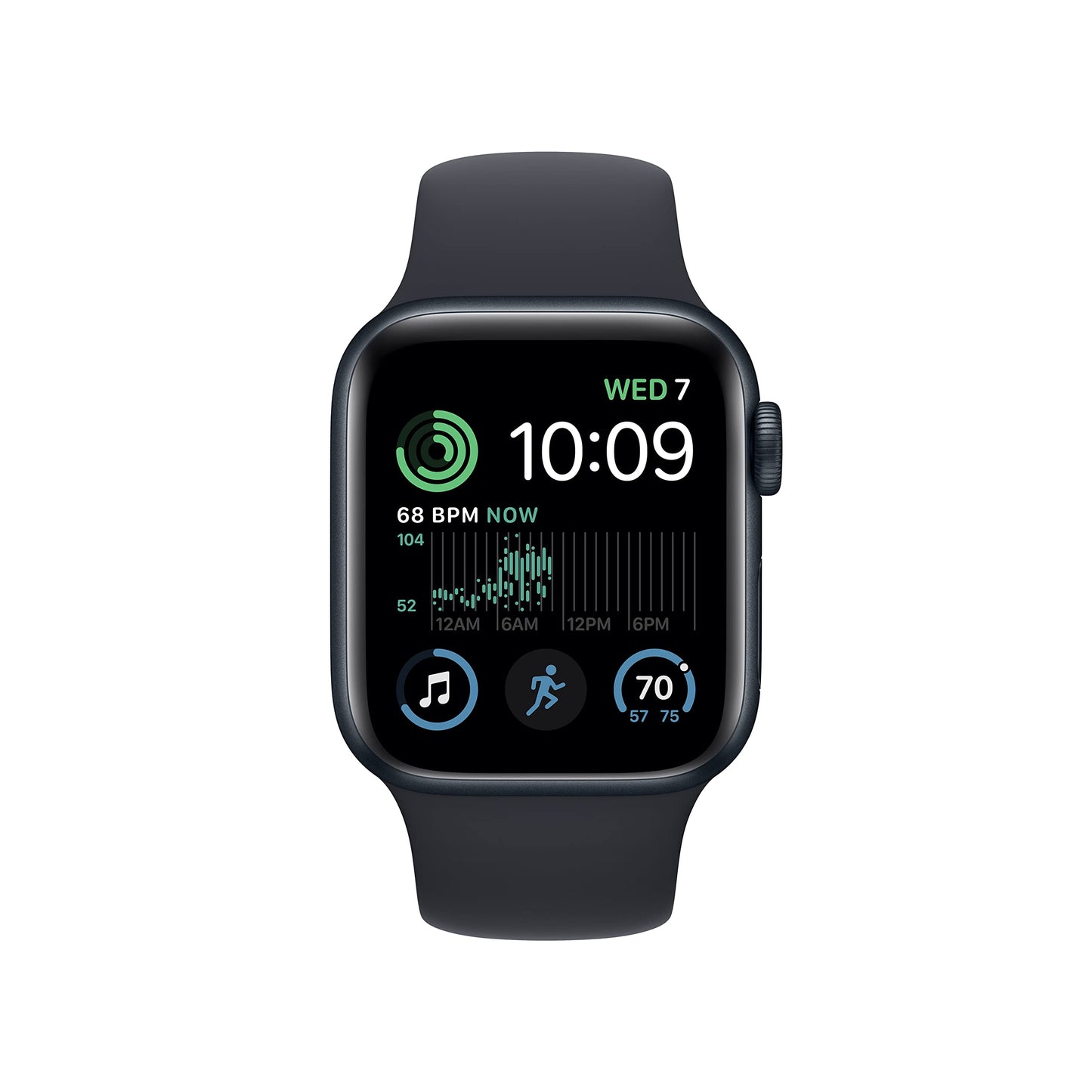 Apple Watch SE (2nd Gen) (GPS, 40mm) - Midnight Aluminium Case with Midnight Sport Band, Regular (Renewed)