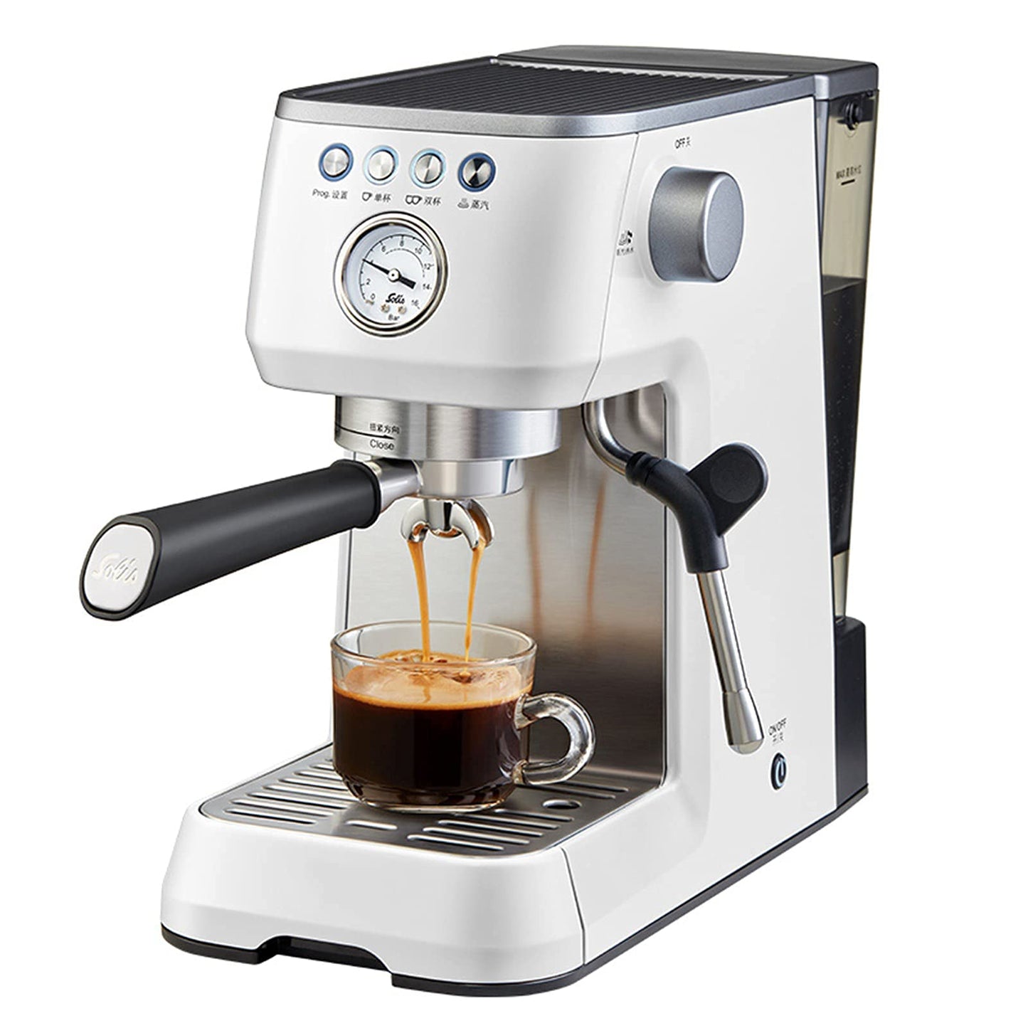Coffee Machine Small Home Coffee Machine Semi-automatic Freshly Ground Espresso Steam Milk Froth Coffee Machine White