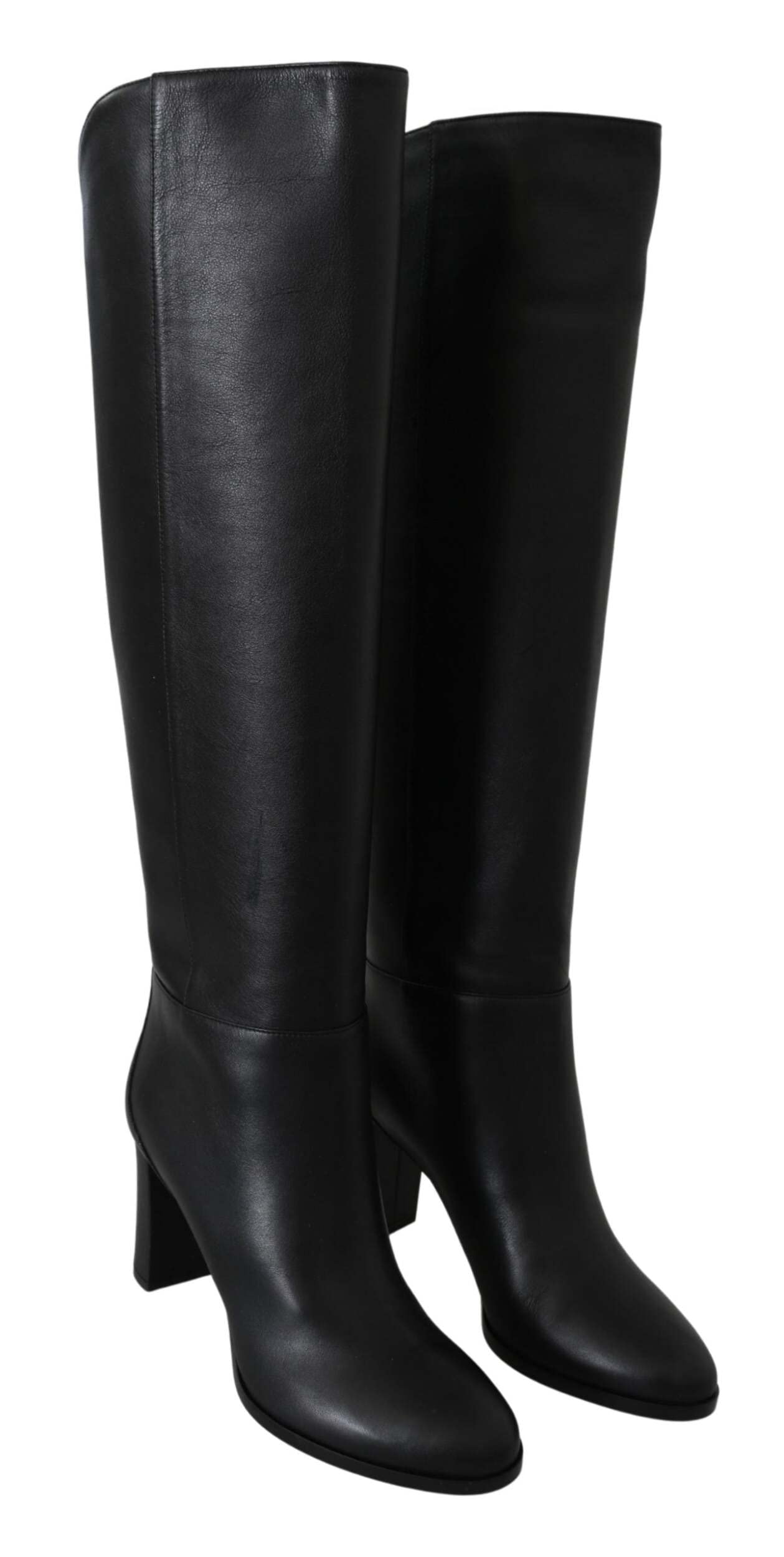 JIMMY CHOO Black Leather Madalie 80 Boots Shoes, Black, 4.5 UK