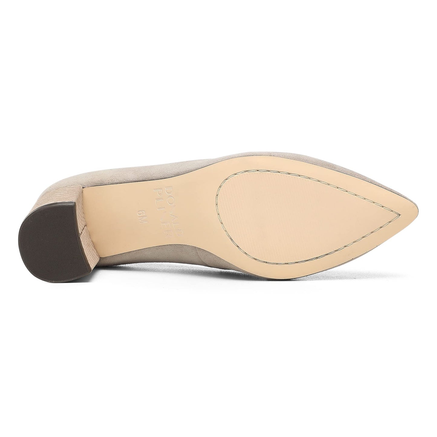 Donald Pliner Stephani 2” Block, Chunky Heels, Women’s Dress Shoes, Classic Pump, Light Taupe-Kid Suede, 3 UK