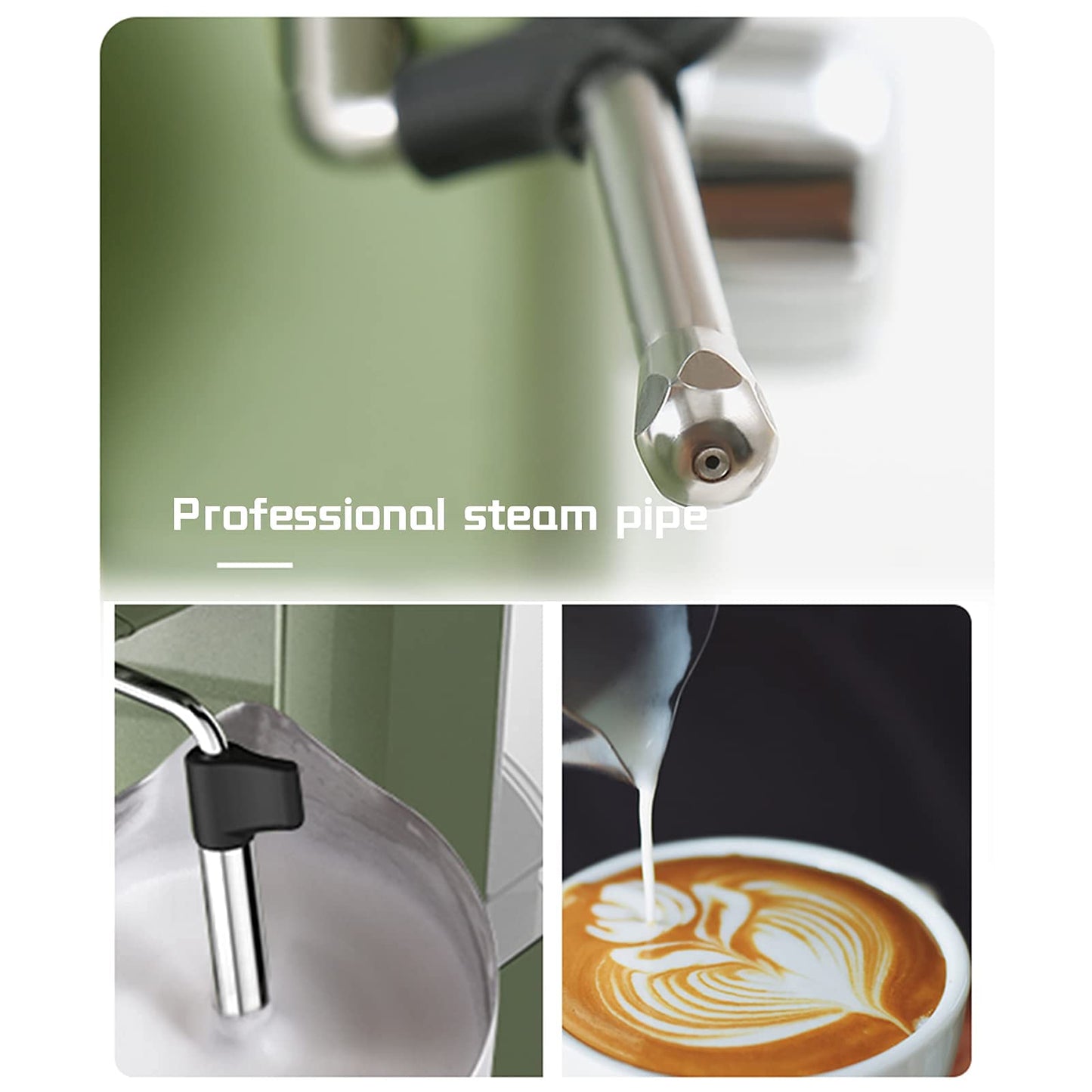 XFZJCHAP Coffee Machine Retro Espresso Machine Small Home Coffee Machine Semi-automatic 15bar Steam Milk Froth Coffee Machine