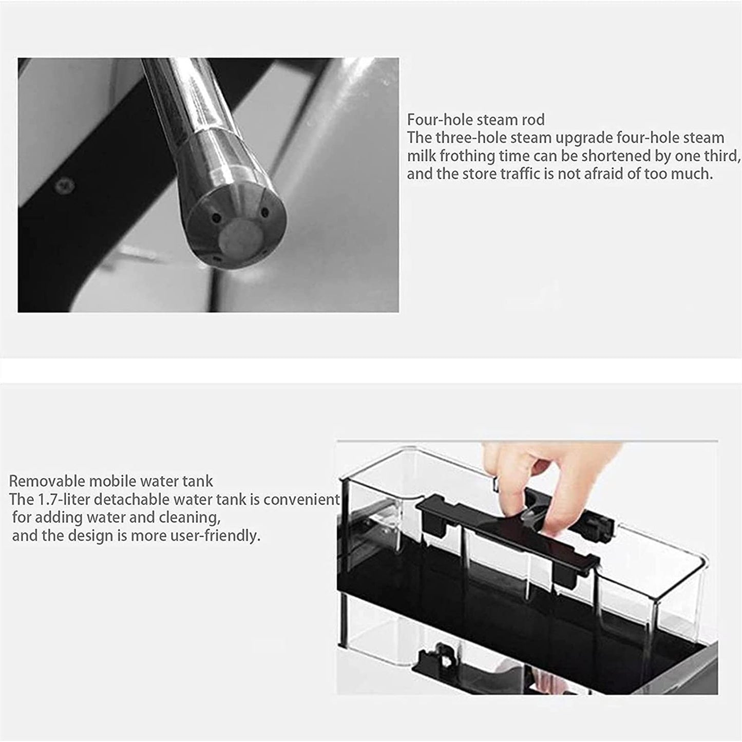 VELLOW Espresso Machine with Milk Frother Expresso Coffee Machine forEspresso Latte and Mocha Removable Water Tank and Double