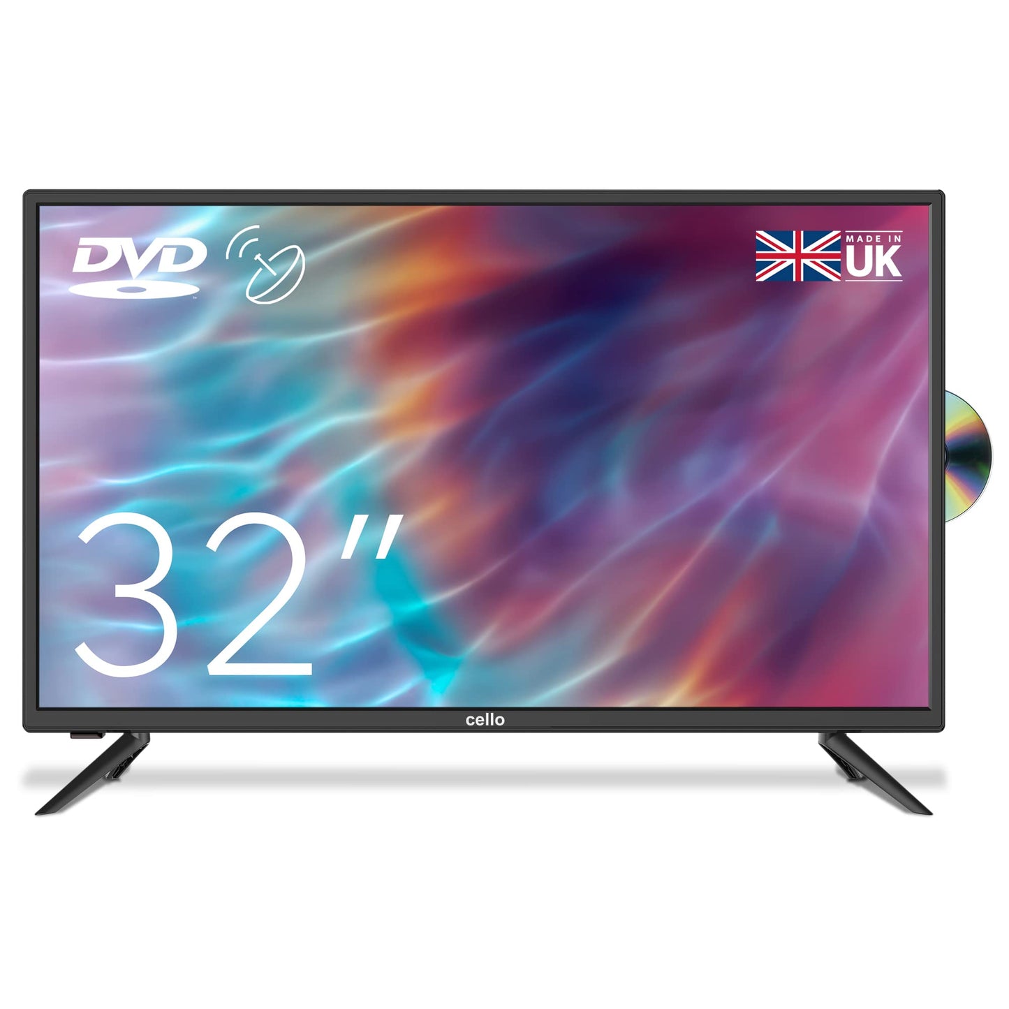 Cello C3220F V3 / ZF0223 32" inch HD Ready LED TV with built in DVD player with Freeview HD Built in Satellite receiver 3 X HDMI and USB 2.0 to record Live TV Made in the UK,Black