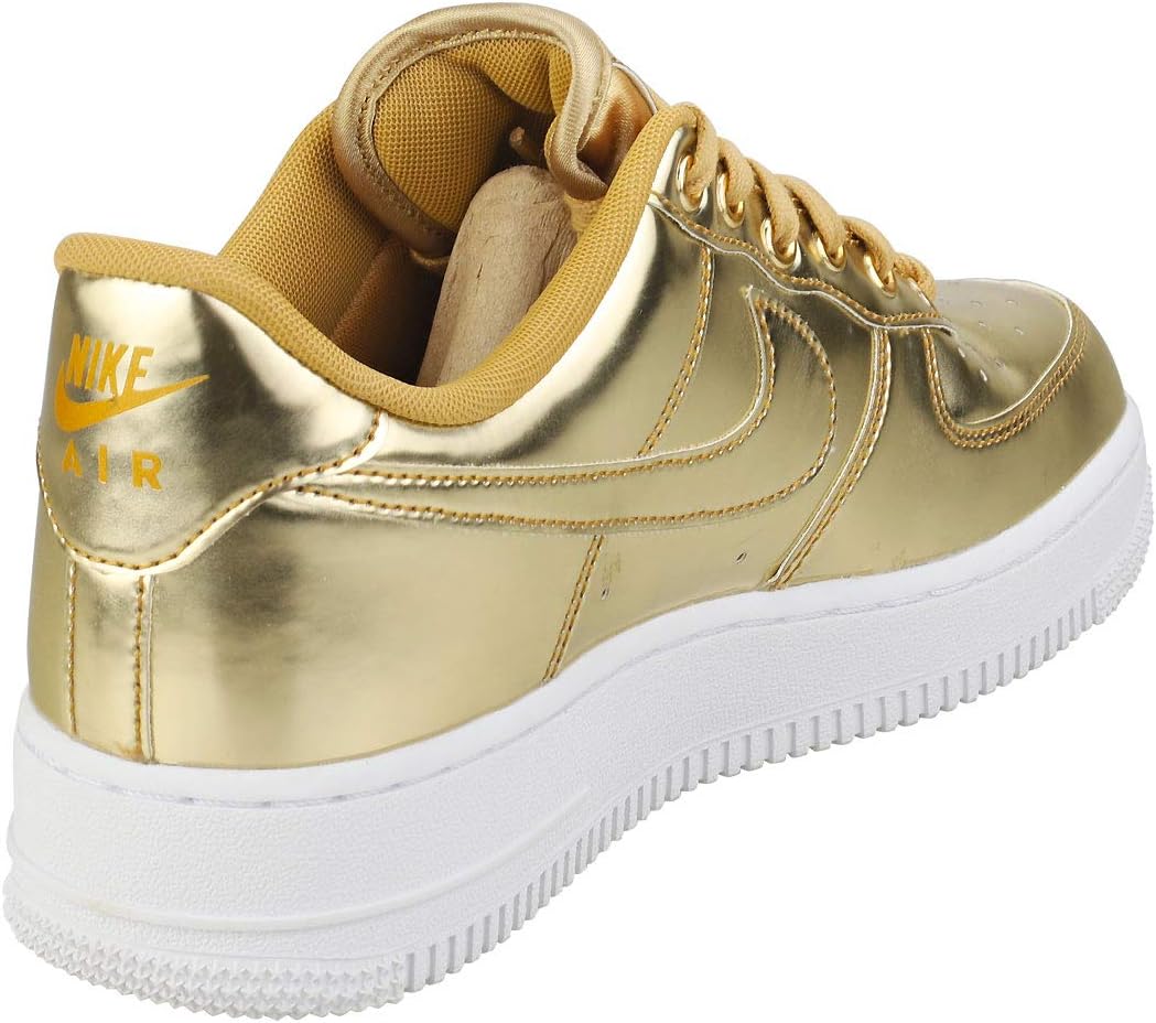 NIKE Women Women Sports Shoes AIR Force 1 SP Metallic GO Gold 7 UK