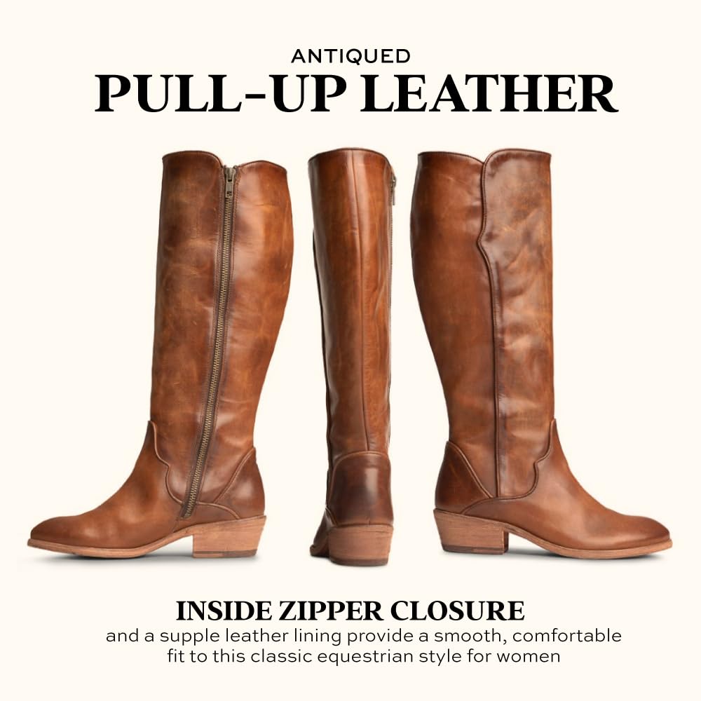 Frye Women's Carson Piping Tall Knee High Boot, Caramel, 4.5 UK