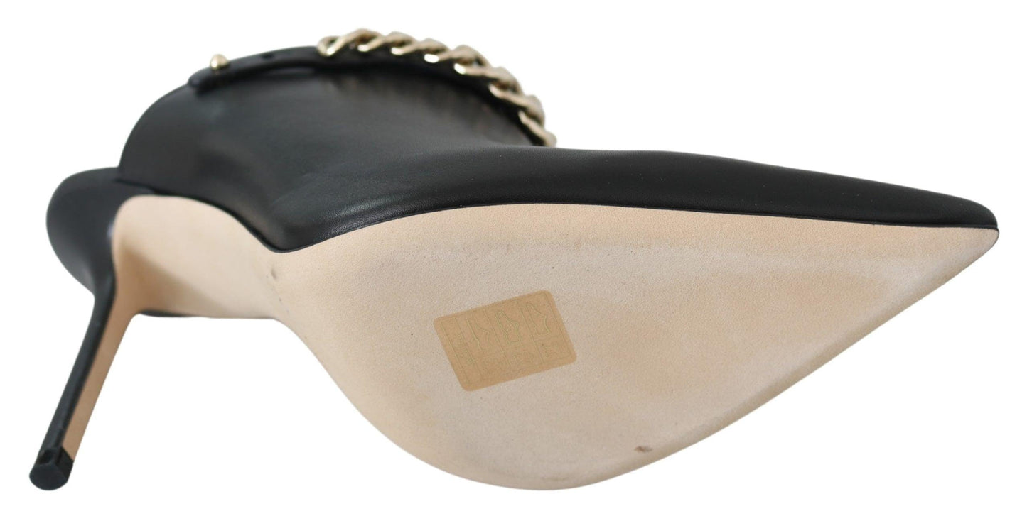 JIMMY CHOO Black Calf Leather Lexx Pumps Shoes, Black, 6 UK