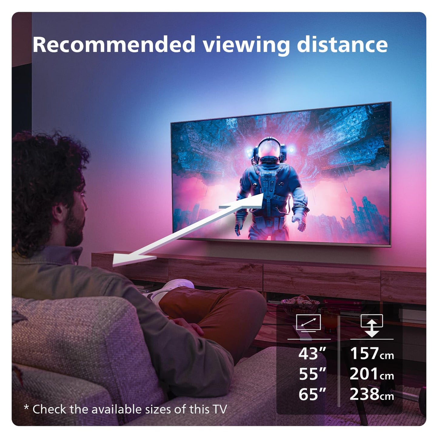 Philips Ambilight 55PUS8109 4K LED Smart TV - 55 Inch Display with Pixel Precise Ultra HD, Titan OS Platform and Dolby Atmos Sound, Works with Alexa and Google Voice Assistant - Satin Chrome