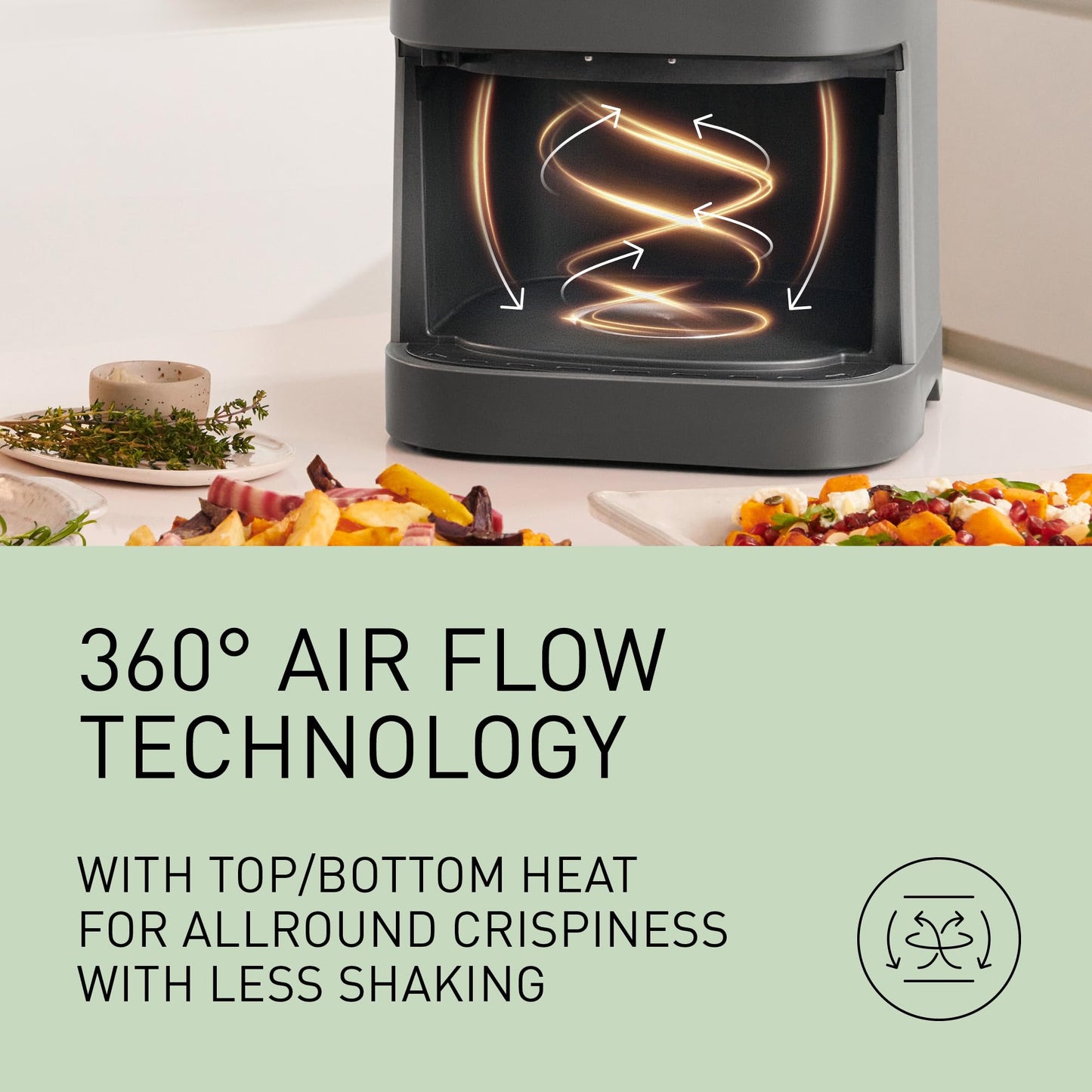 Panasonic NF-CC500SXC Air Fryer With Viewing Window, 5L, 80-200°C, Digital Timer & LCD, Gentle Steam, 11 Presets, Easy Clean, Matt Grey