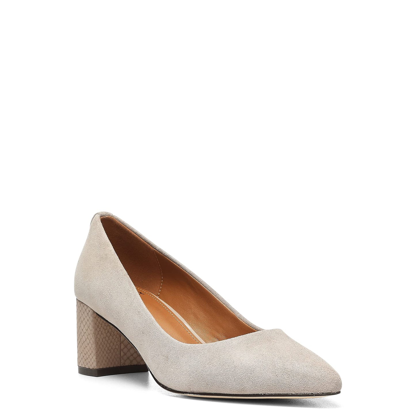 Donald Pliner Stephani 2” Block, Chunky Heels, Women’s Dress Shoes, Classic Pump, Light Taupe-Kid Suede, 3 UK