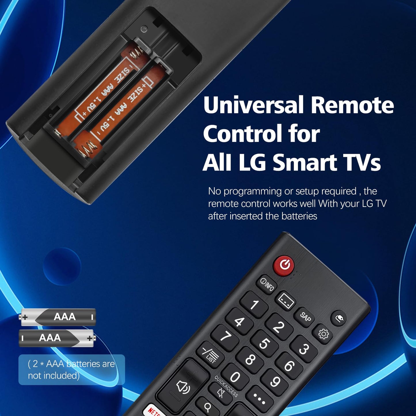Universal Remote for LG TV Remote Control (All Models) Compatible with All LG LED OLED LCD Webos 4K 8K UHD HDTV HDR Smart TV with Prime Video, Disney Plus, Netflix, LG Channels Button