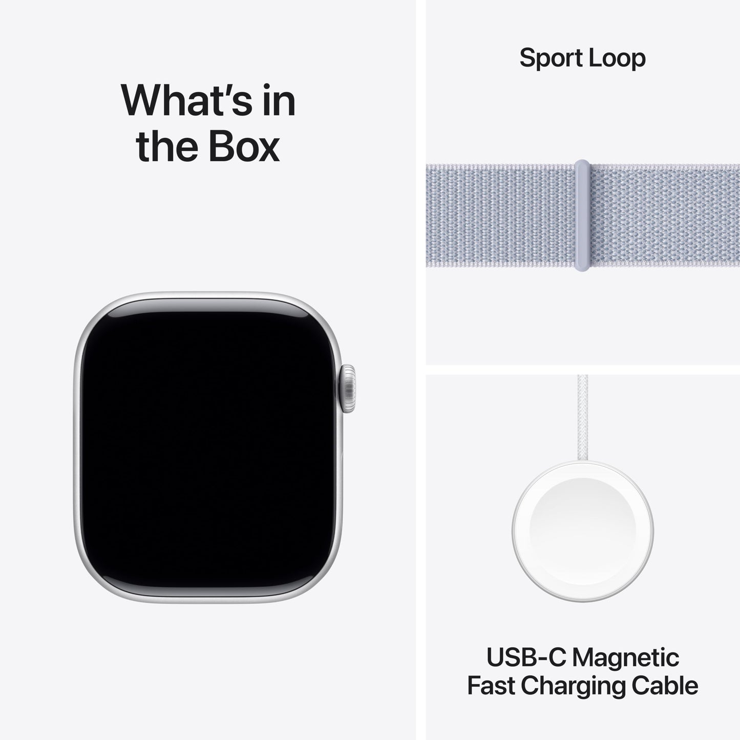 Apple Watch Series 10 GPS 46 mm Smartwatch with Silver Aluminium Case with Blue Cloud Sport Loop - One Size. Fitness Tracker, ECG App, Always-On Retina Display, Carbon Neutral