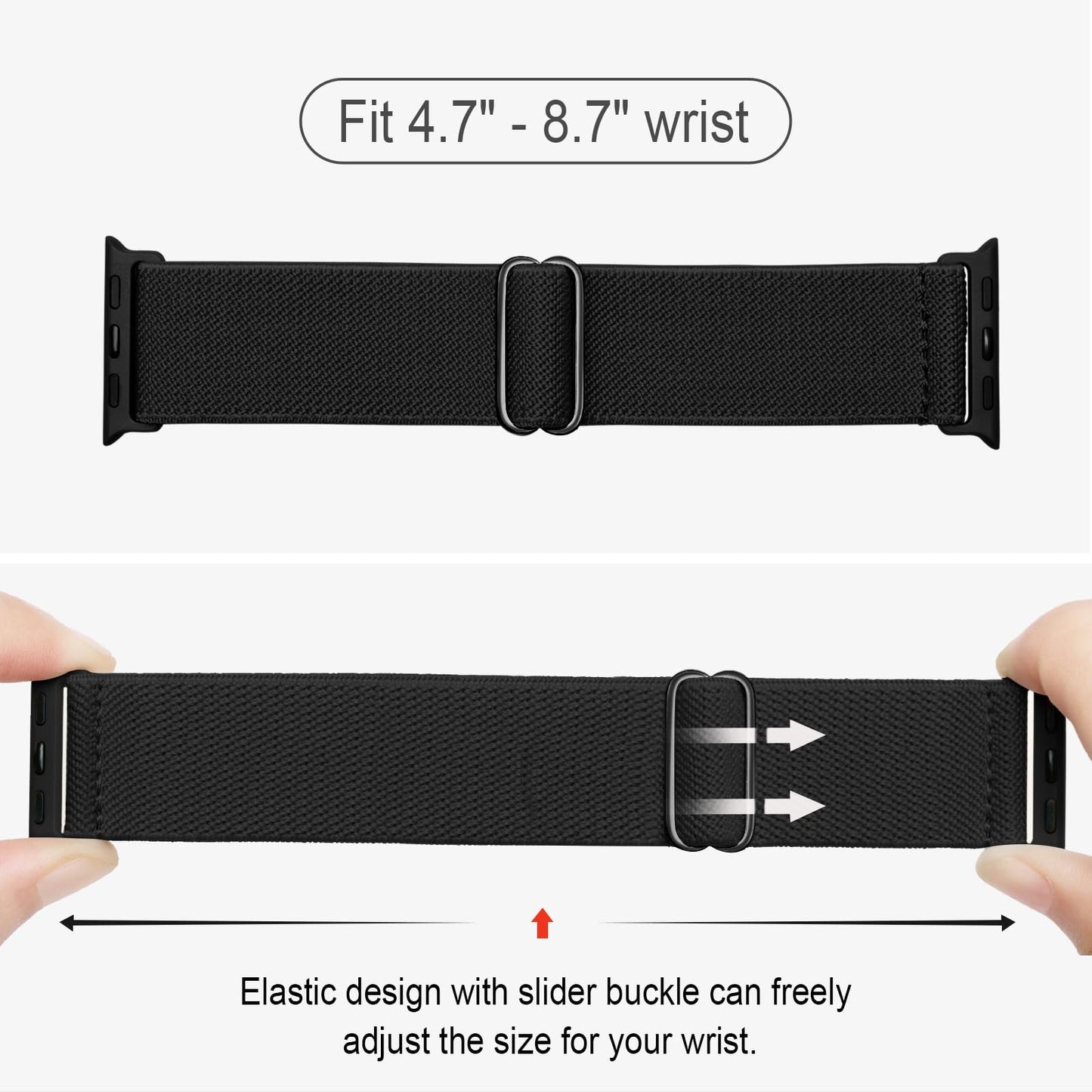 Raradev Water-Resistant Elastic Band Compatible for Apple Watch Straps 42mm/46mm/45mm/44mm/49mm/41mm/40mm/38mm Women Men, Stretch Sweatproof Strap for iWatch SE/Ultra/Series 10/9/8/7/6/5/4/3/2/1