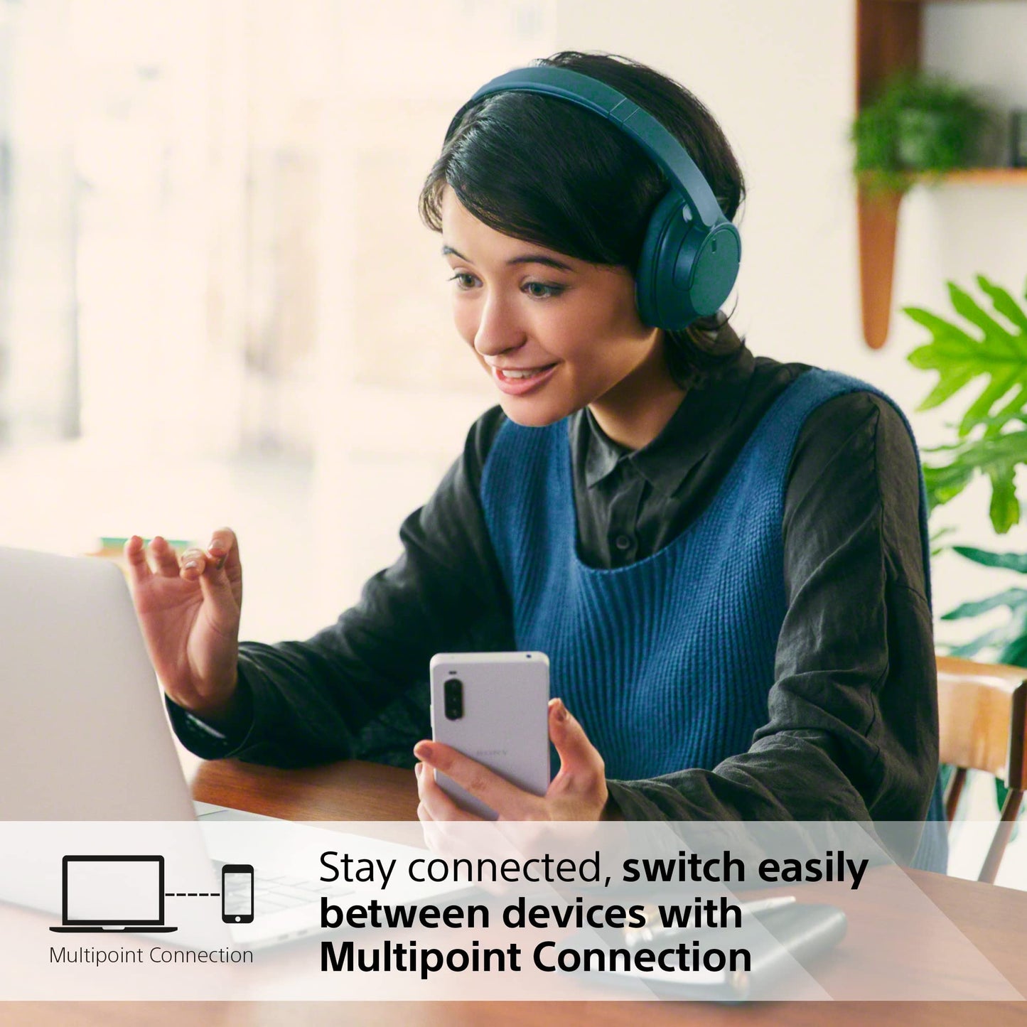 Sony WH-CH720N Noise Cancelling Wireless Bluetooth Headphones - Up to 35 hours battery life and Quick Charge - Blue