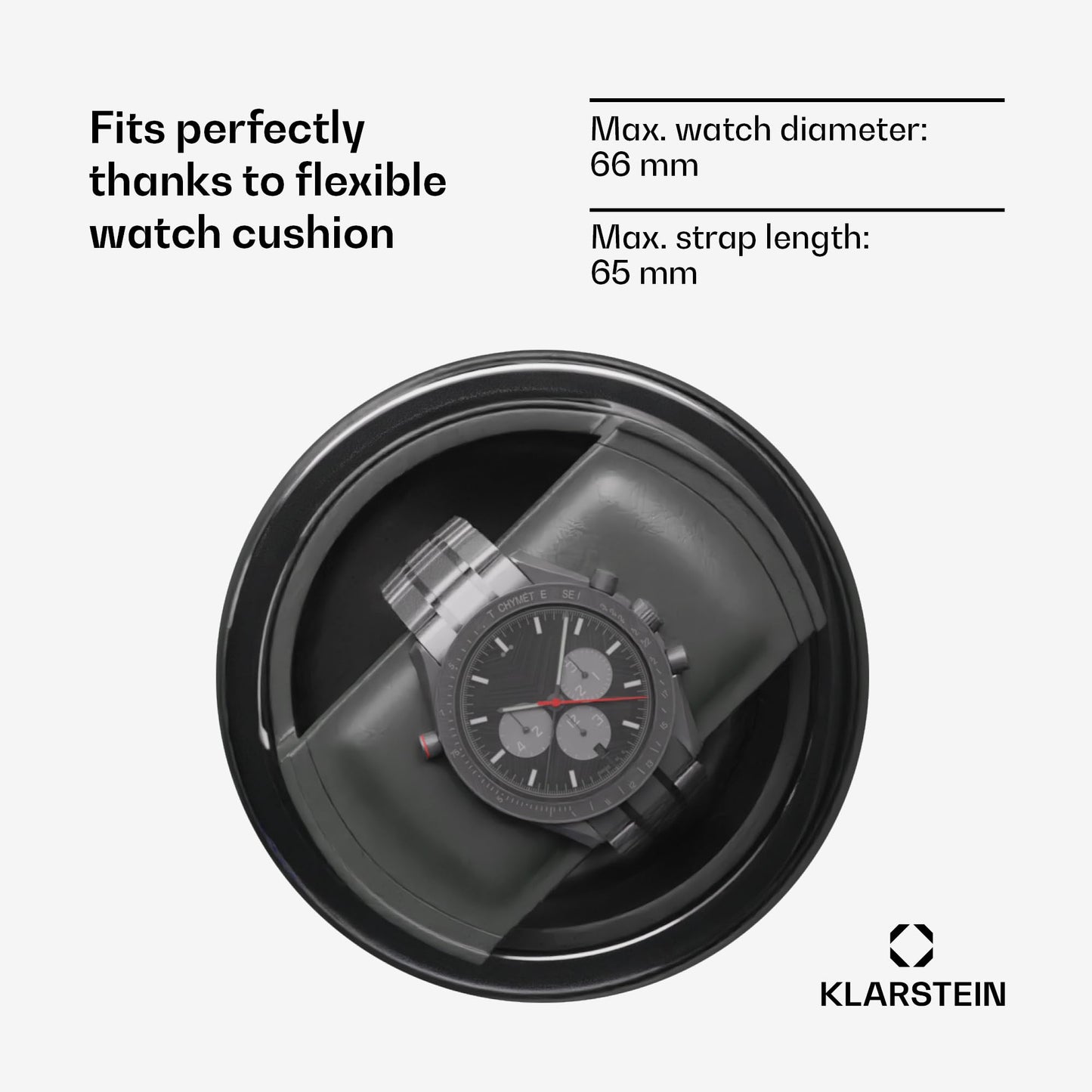 KLARSTEIN watch winder for automatic watches, automatic watch winder for 9 watches, automatic watch winder with acrylic door, automatic watch winder, blue LEDs, watch winder with 5 TPD settings