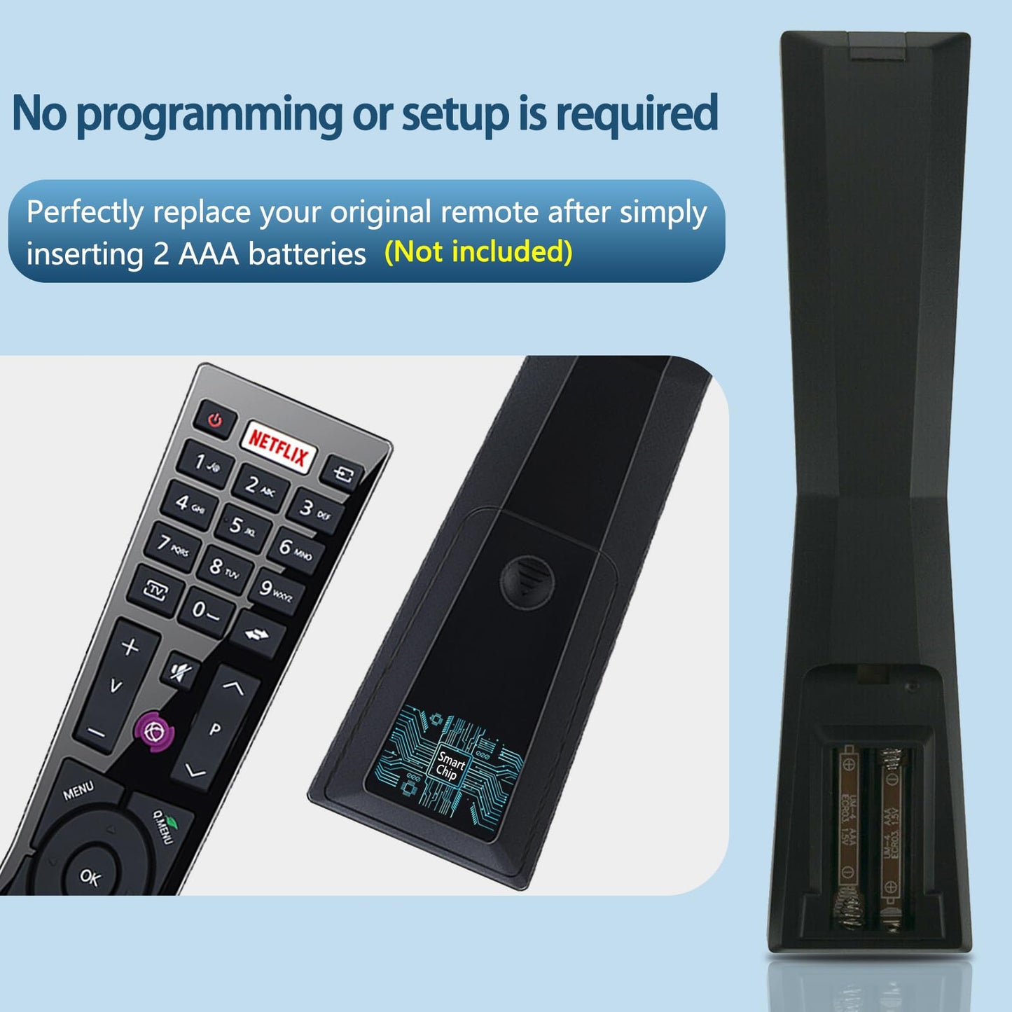 Replacement JVC Remote Control RM-C3231 for JVC Smart 4K LED TV LT-32C670 LT-32C661 LT-32C660 LT-55C860 LT-24C660 LT-32C661 LT-49C770 with Netflix Youtube Button - No Setup Required