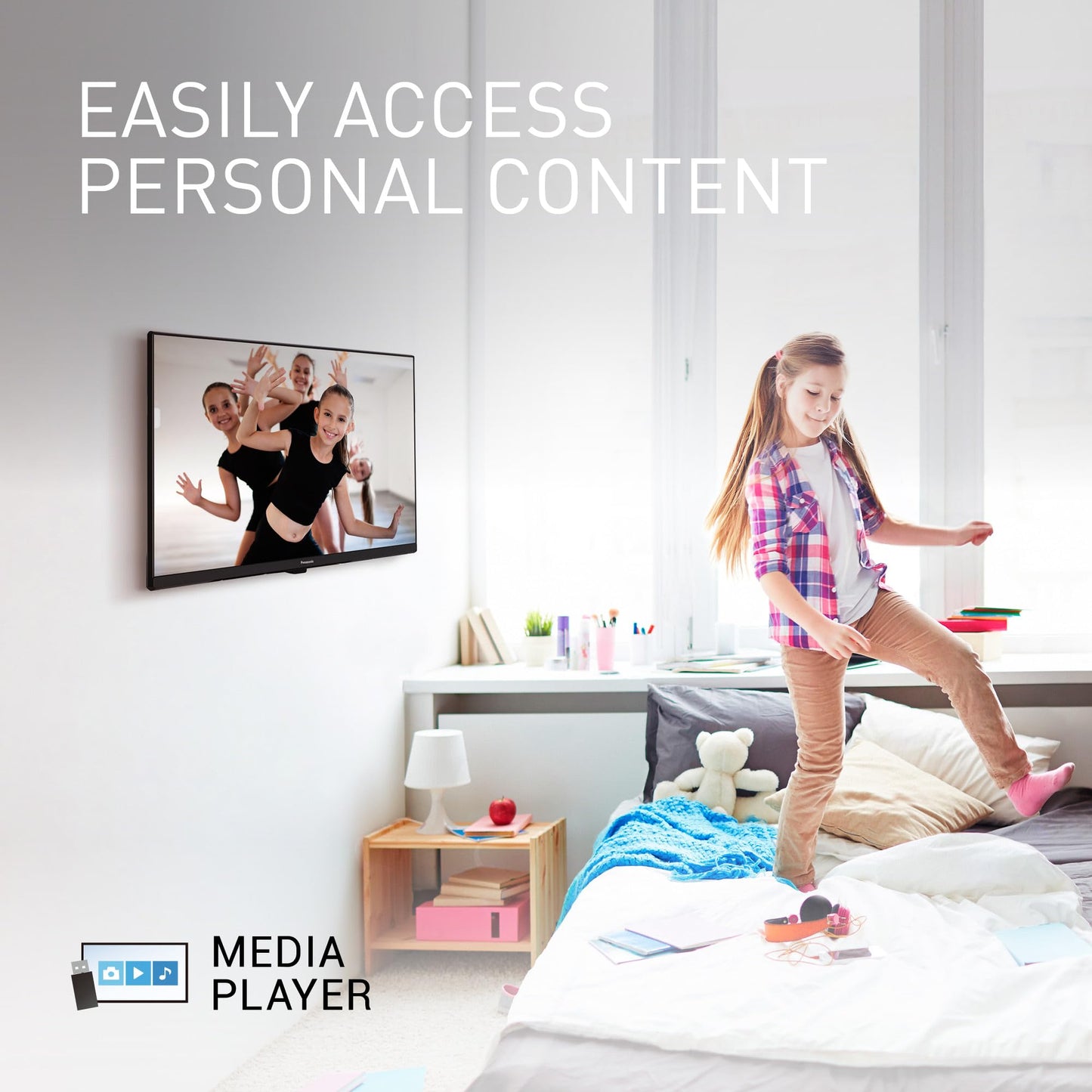 Panasonic TS-24N30AEY, N30 Series 24 inch HD LED TV, 2024, USB Media Player, High Contrast, HD Triple Tuner, HDMI, Wall-Mount Option, Thin Frame, For An Exceptional Visual Experience