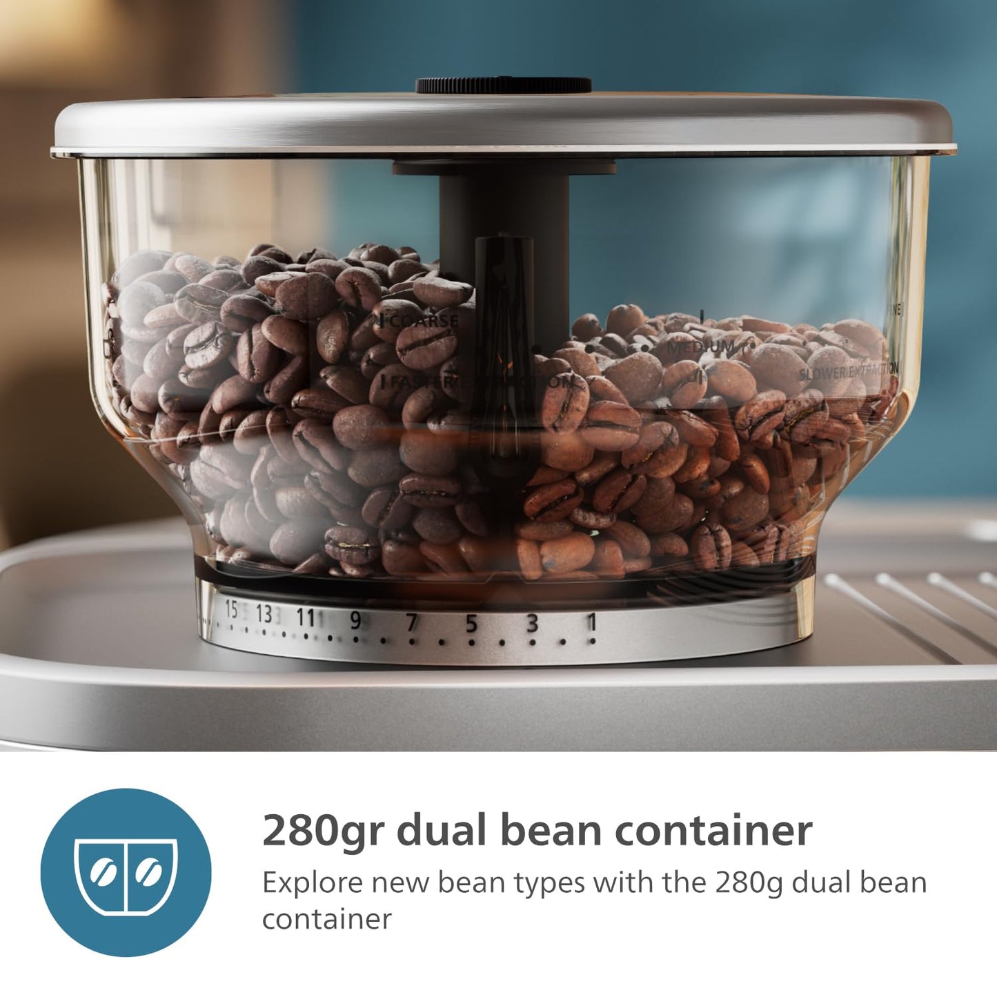 PHILIPS Barista Brew Espresso Machine - Intuitive Guidance. Calibrated Tamping. Elegant Design. 280g Dual Bean Container. Semi Automatic Espresso Machine. Metal Silver (PSA3228/01)