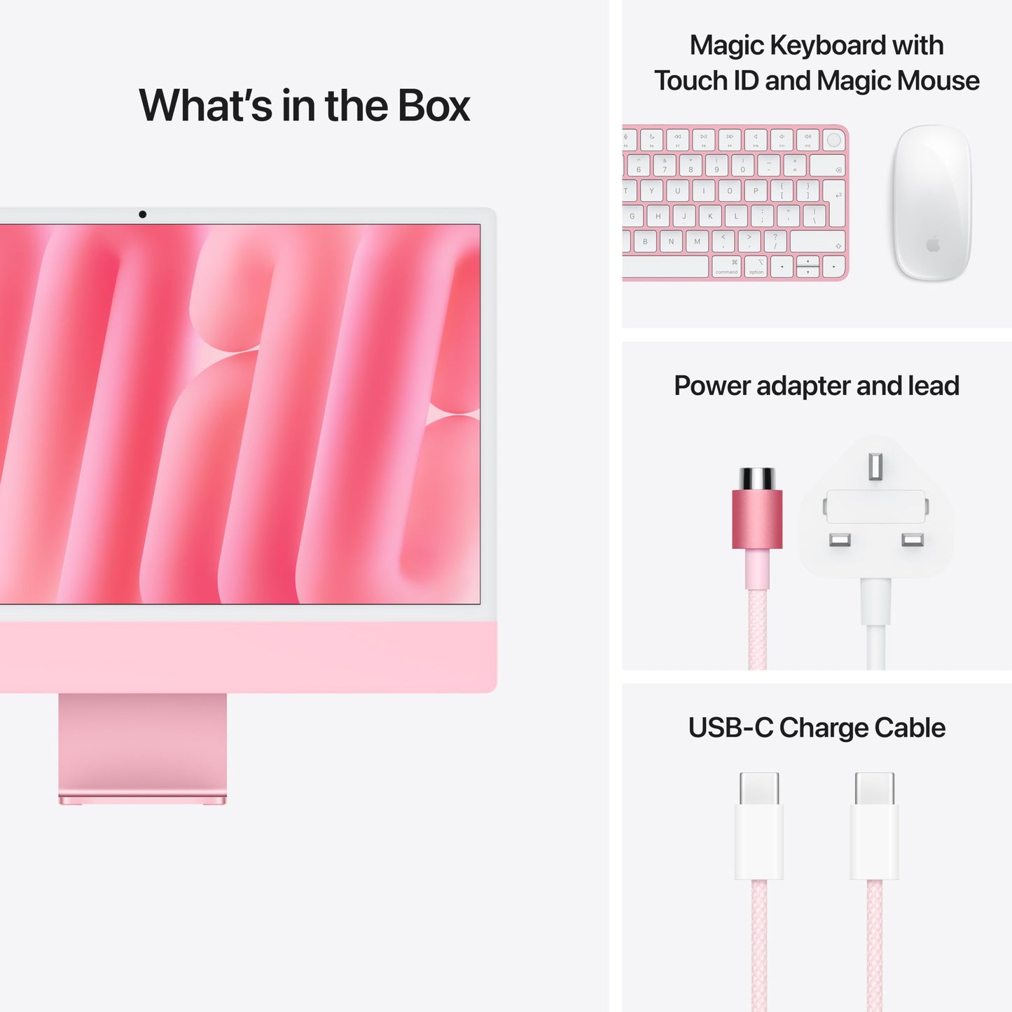 Apple iMac All-in-One Desktop Computer with M4 chip with 10-core CPU and 10-core GPU: Built for Apple Intelligence, 24-inch Retina Display, 16GB Unified Memory, 512GB SSD storage; Pink
