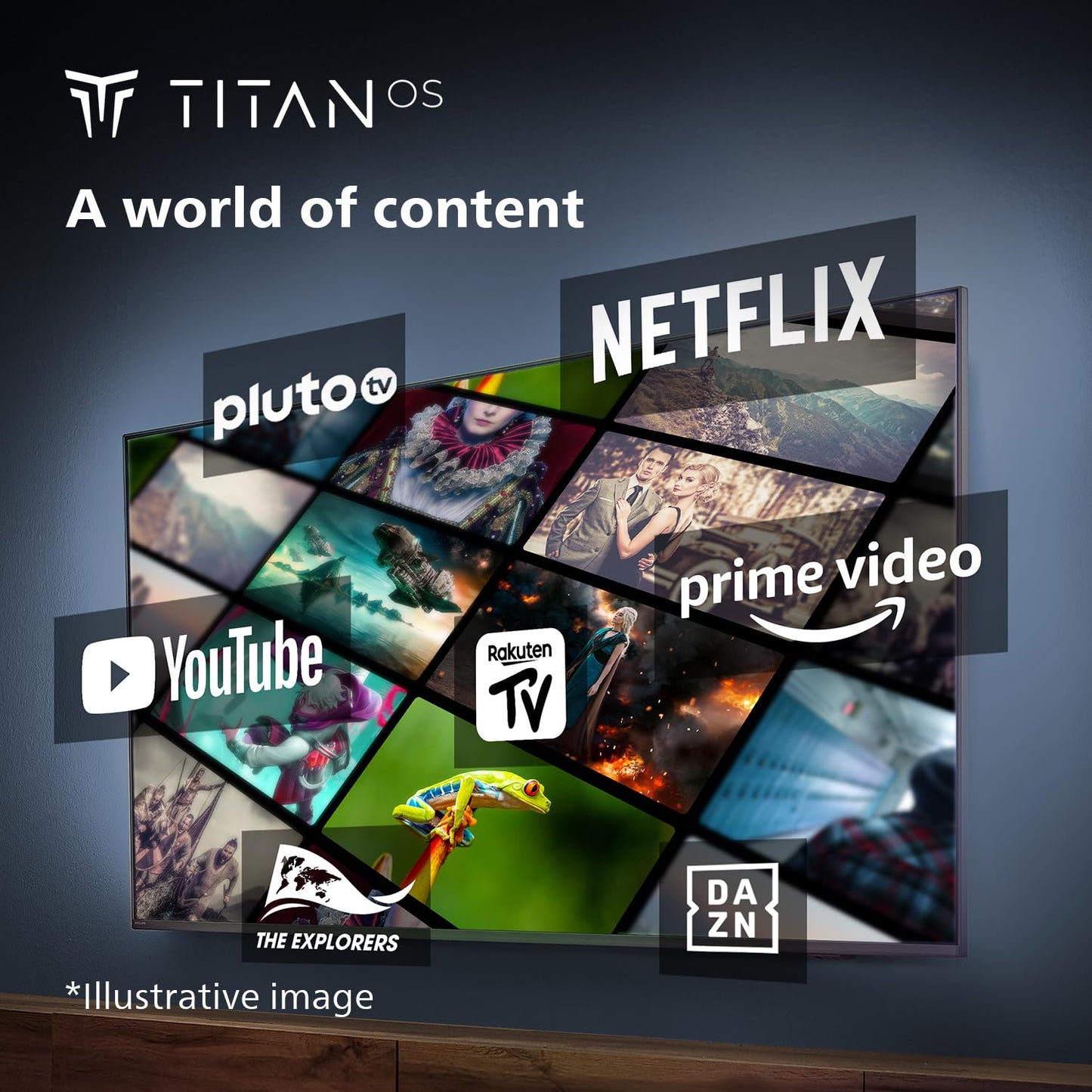 Philips 65PUS7009 4K LED Smart TV - 65 Inch Display with Pixel Precise Ultra HD Titan OS Platform and Dolby Atmos Sound, Works with Alexa and Google Voice Assistant - Black
