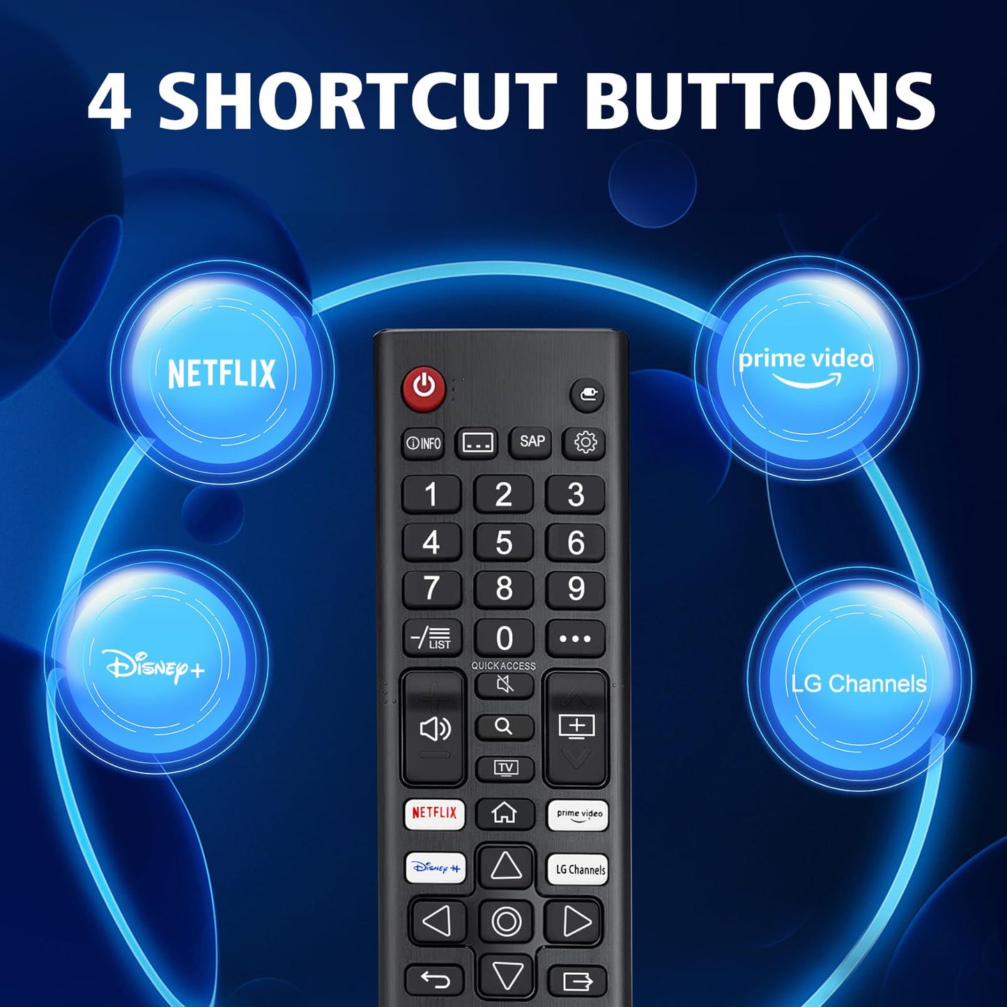 Universal Remote for LG TV Remote Control (All Models) Compatible with All LG LED OLED LCD Webos 4K 8K UHD HDTV HDR Smart TV with Prime Video, Disney Plus, Netflix, LG Channels Button