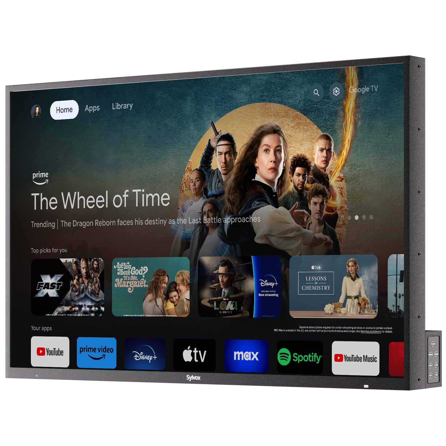 SYLVOX 75" Outdoor TV Compatible with Google TV, 4K 2000 Nit Sunlight Readable Outdoor Television with Voice Remote, Screencast, IP55 Waterproof Outside TV for Terrace Garden (Pool Pro 2.0) - 2024
