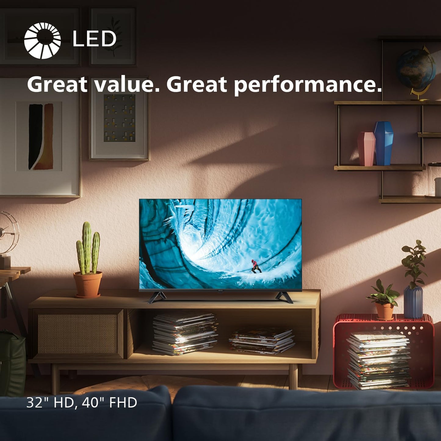 Philips 40PHS6009 Full HD LED Smart TV - 40 Inch Display with Pixel Plus, Titan OS Platform and Dolby Digital Sound, Works with Alexa and Google Voice Assistant - Matt Black