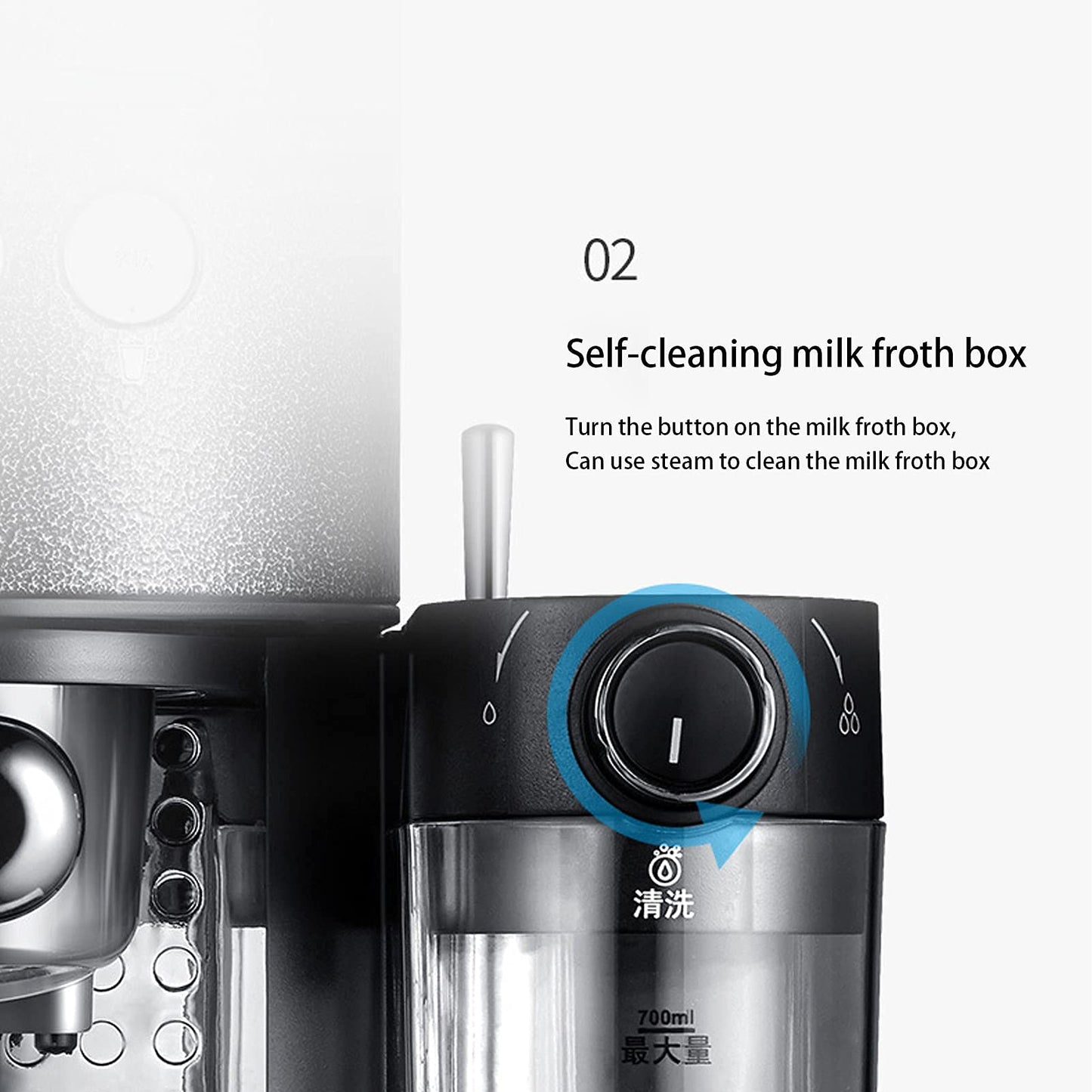 XFZJCHAP Coffee Machine Capsule Coffee Machine Household Home Small Semi-Automatic Espresso Machine Milk Froth Machine Integrated