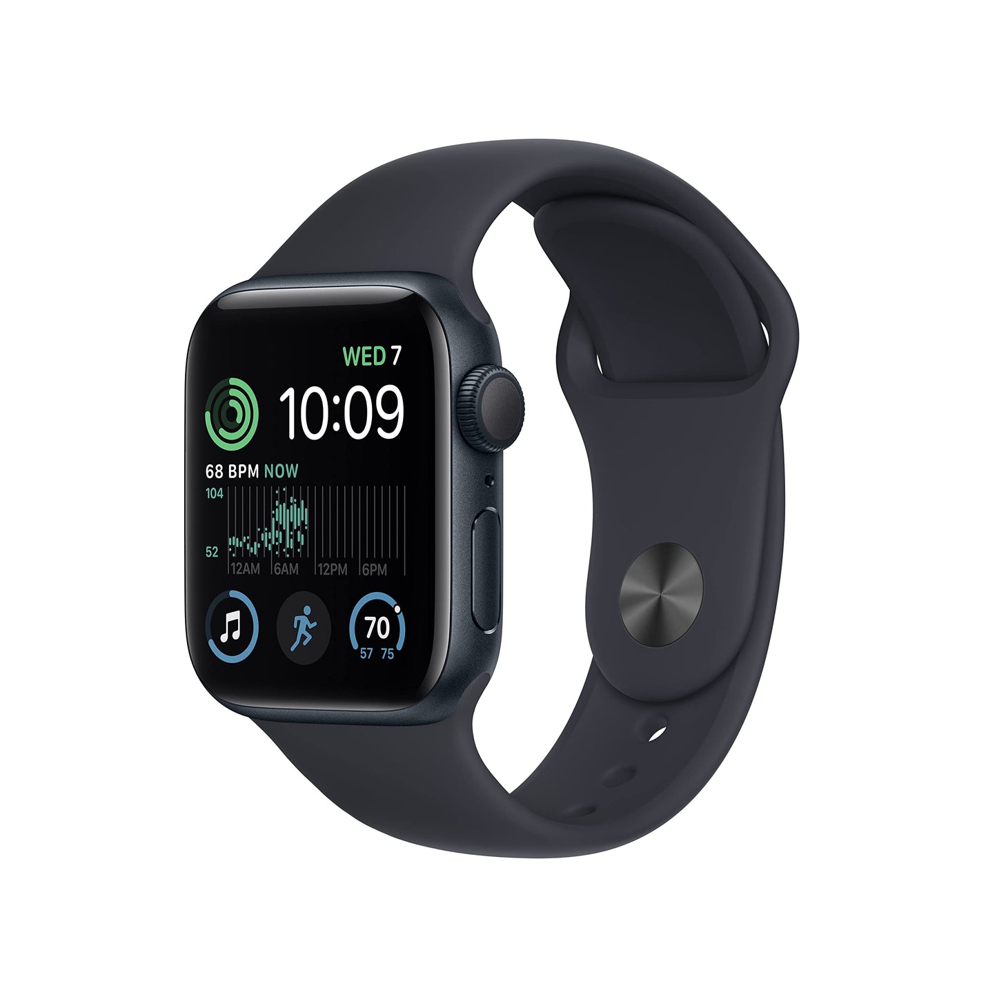 Apple Watch SE (2nd Gen) (GPS, 40mm) - Midnight Aluminium Case with Midnight Sport Band, Regular (Renewed)