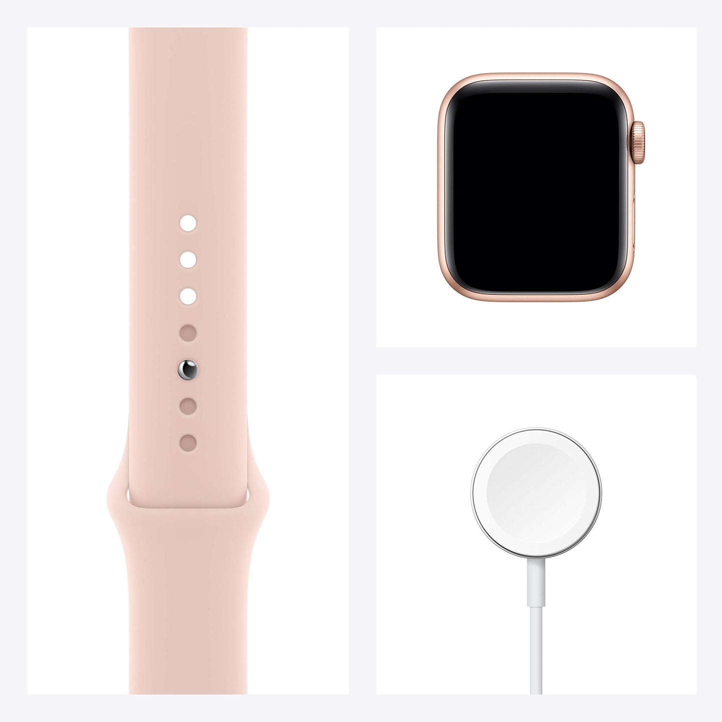 Apple Watch SE 2020 (GPS + Cellular, 44MM) Gold Aluminium Case with Pink Sand Sport Band (Renewed)