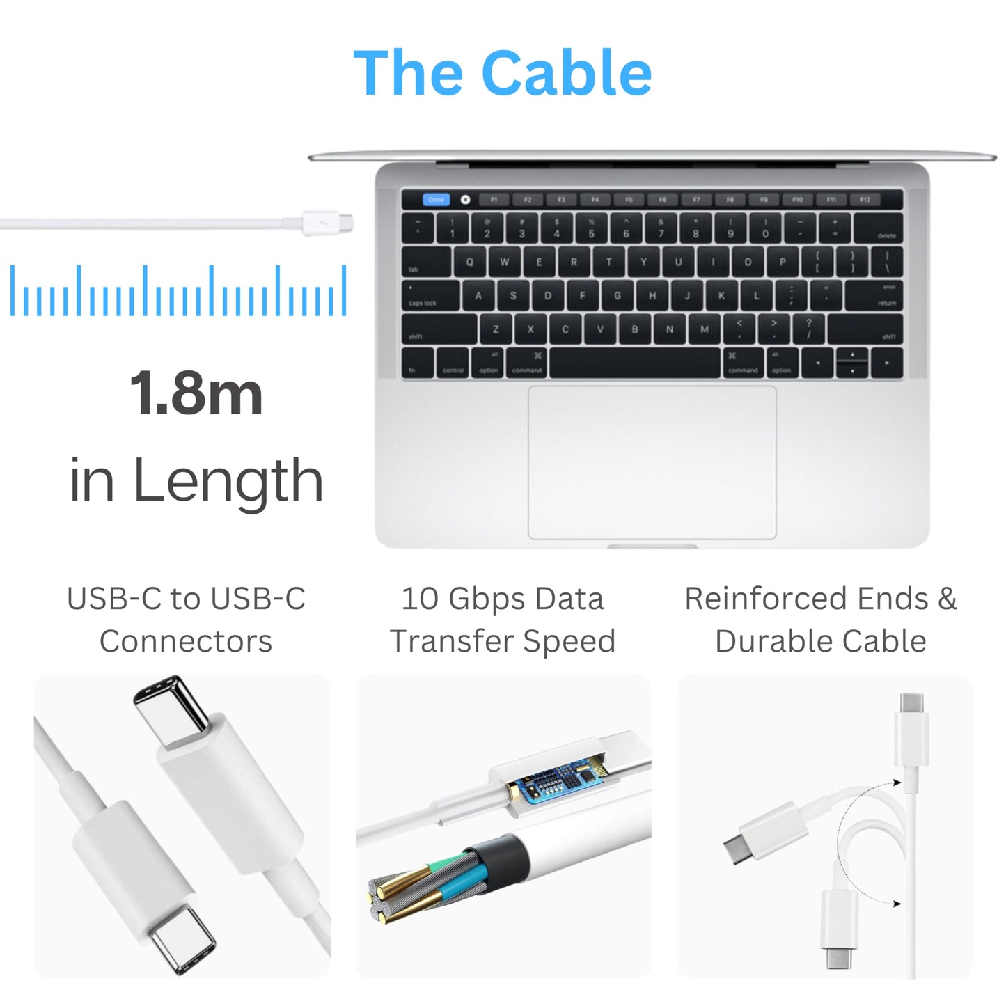 Chargevine® Mac Book Charger - 61W USB C Power Adapter with 6ft USB C Mac Charger Cable and Plug - Can be used as Mac Book Air or Pro