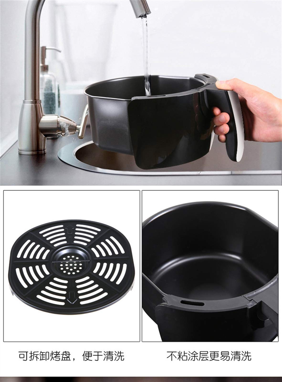 air fryers 2.5L/5L Air Fryer Fries Machine Household Big Capacity Fully Automatic Intelligent No Fuel Electric Fryer Oven 1350W air fryer (Color : 5L, Plug Type : AU) (5l AU) needed