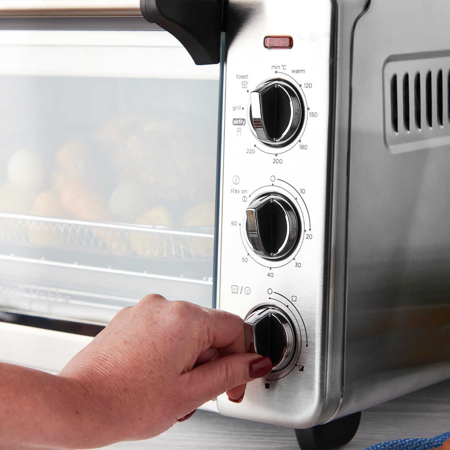 Russell Hobbs 20L Oven 5-in-1 Rapid Hot Air Fryer, Mini Oven, Grill, Toaster, Warming Function, Timer, Energy Saving, Pizza Diameter 30cm, Incs. Frying Basket, Baking Tray & Grill Rack, 26680
